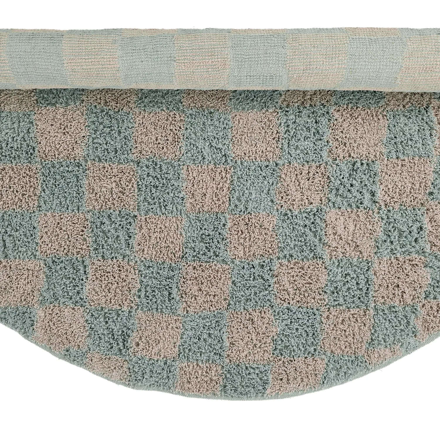 Round rug - Elsey Natural Cotton Shaggy (grey/pink)