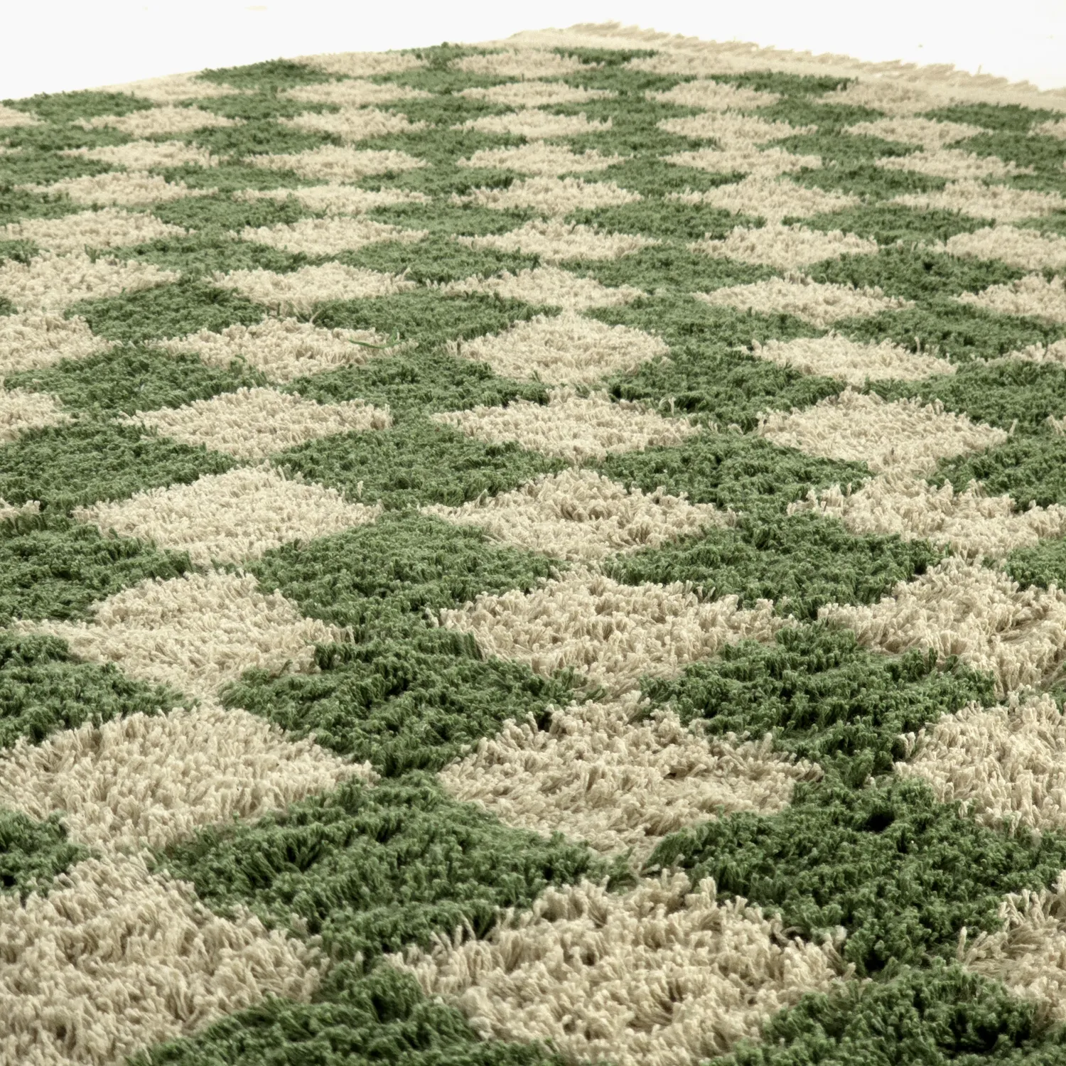 Shaggy rugs - Elsey Natural Cotton Shaggy (green/beige)