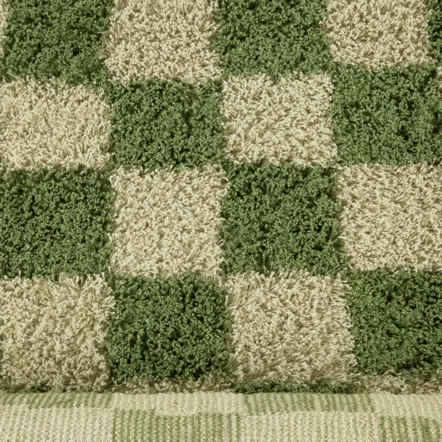 Shaggy rugs - Elsey Natural Cotton Shaggy (green/beige)