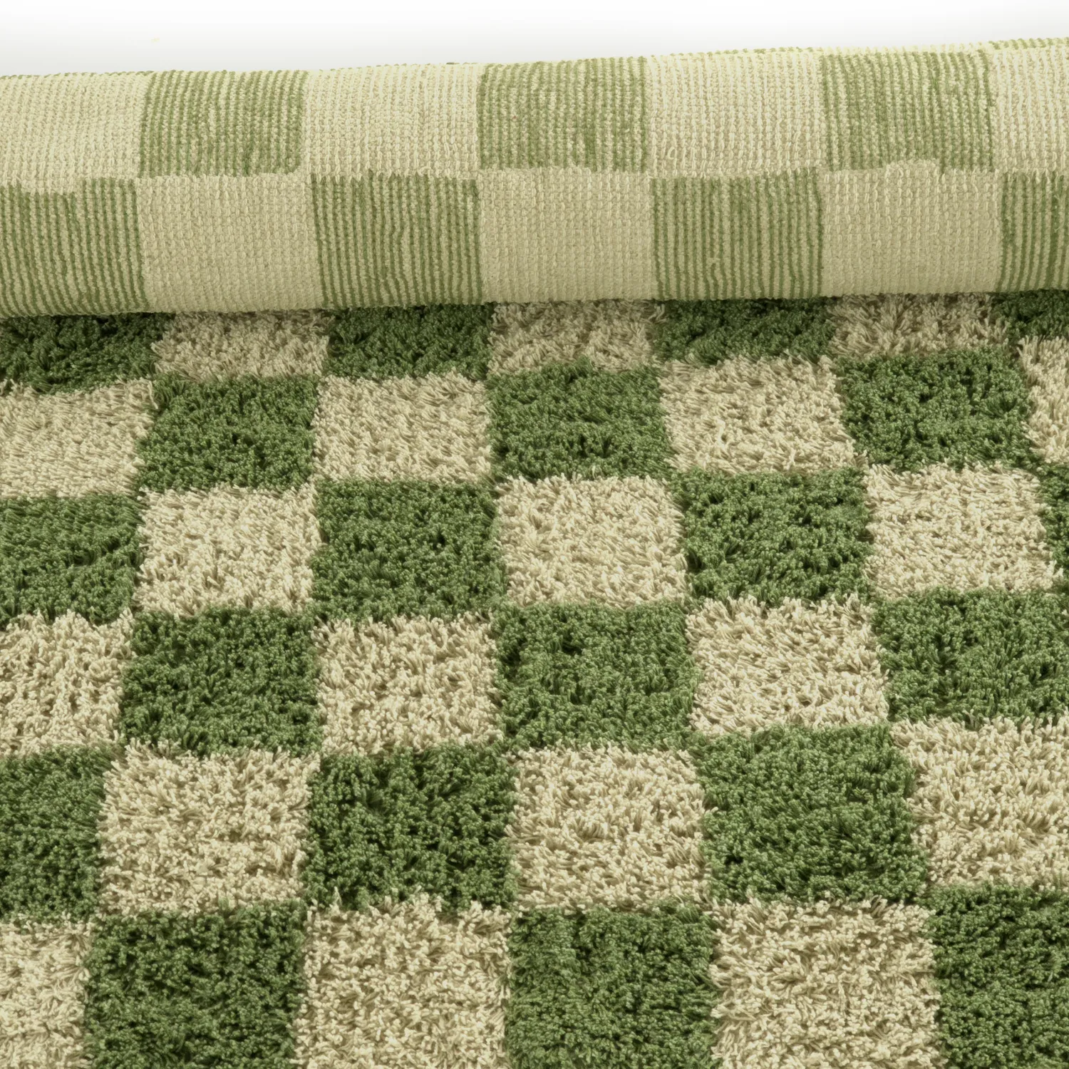 Shaggy rugs - Elsey Natural Cotton Shaggy (green/beige)