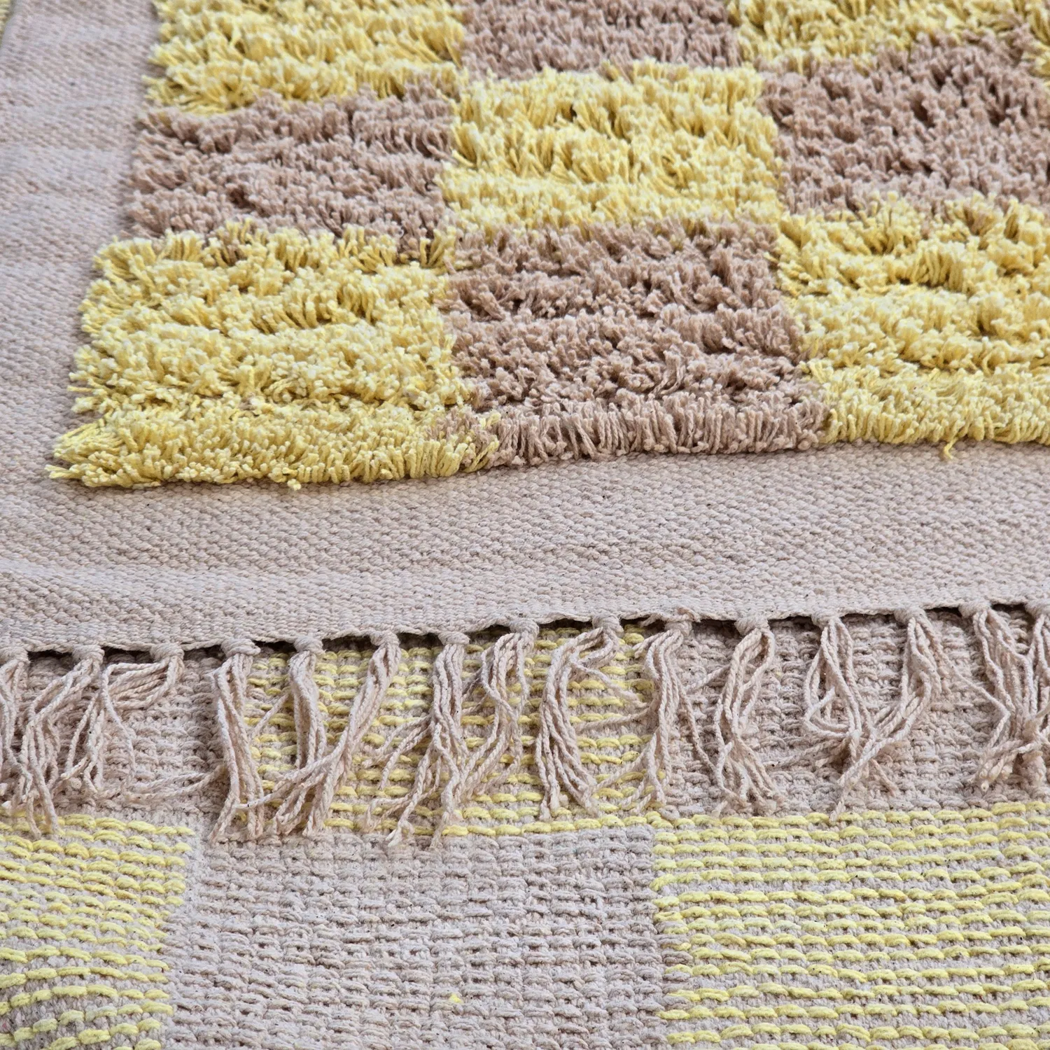 Shaggy rugs - Elsey Natural Cotton Shaggy (yellow/beige)