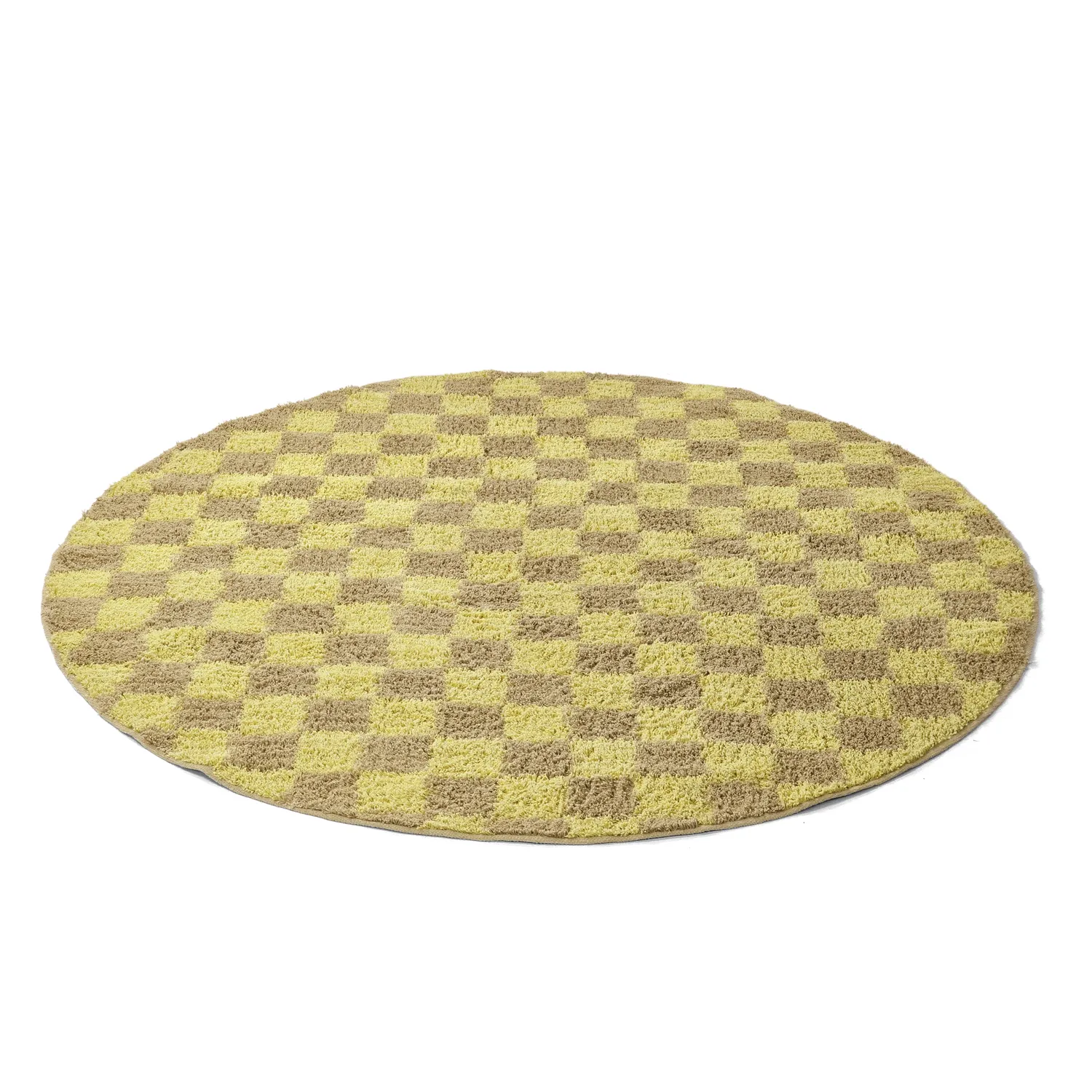 Round rug - Elsey Natural Cotton Shaggy (yellow/beige)