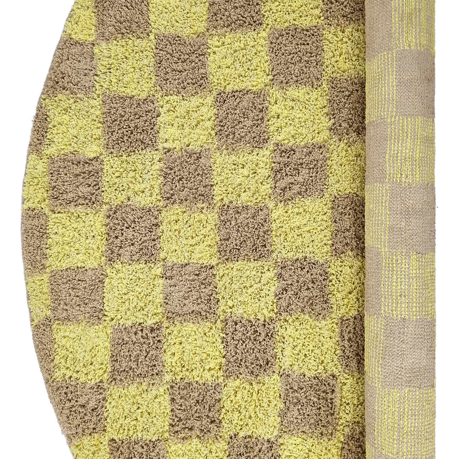 Round rug - Elsey Natural Cotton Shaggy (yellow/beige)