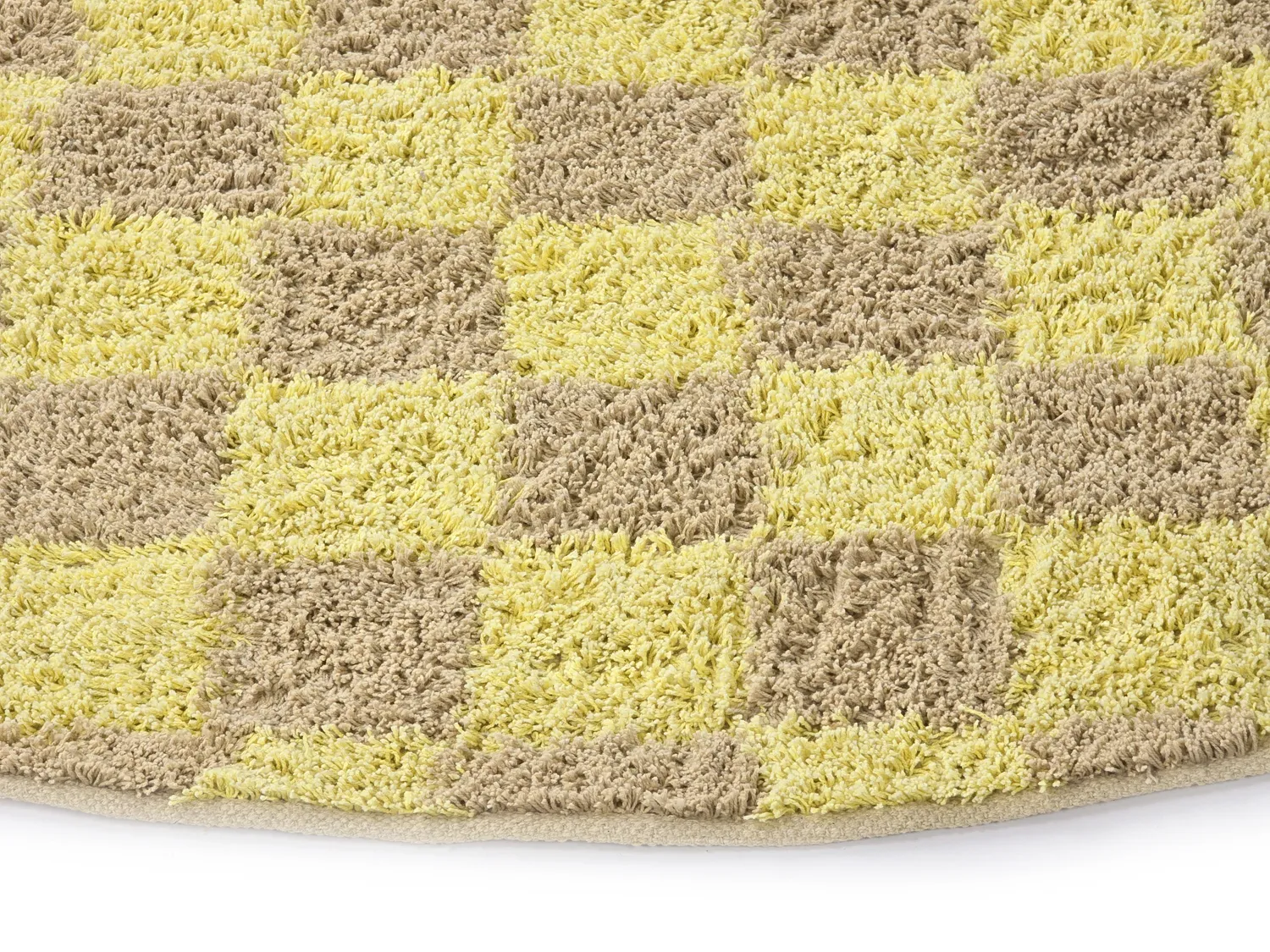 Round rug - Elsey Natural Cotton Shaggy (yellow/beige)
