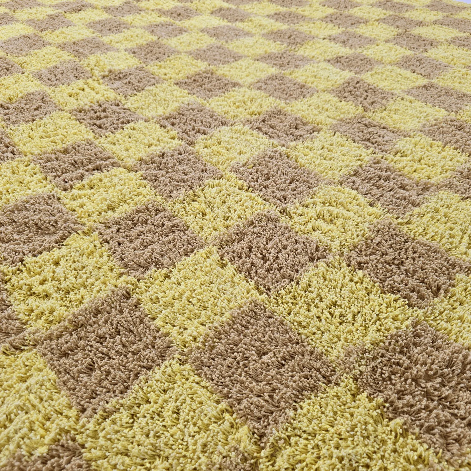 Round rug - Elsey Natural Cotton Shaggy (yellow/beige)