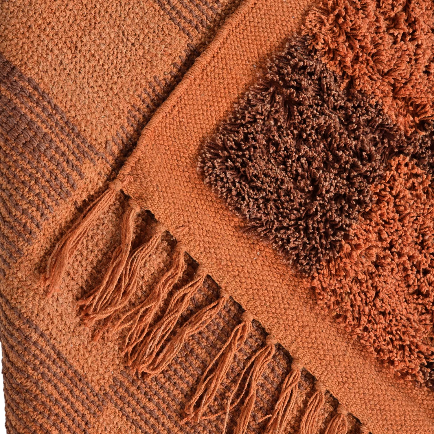 Shaggy rugs - Elsey Natural Cotton Shaggy (orange/red)