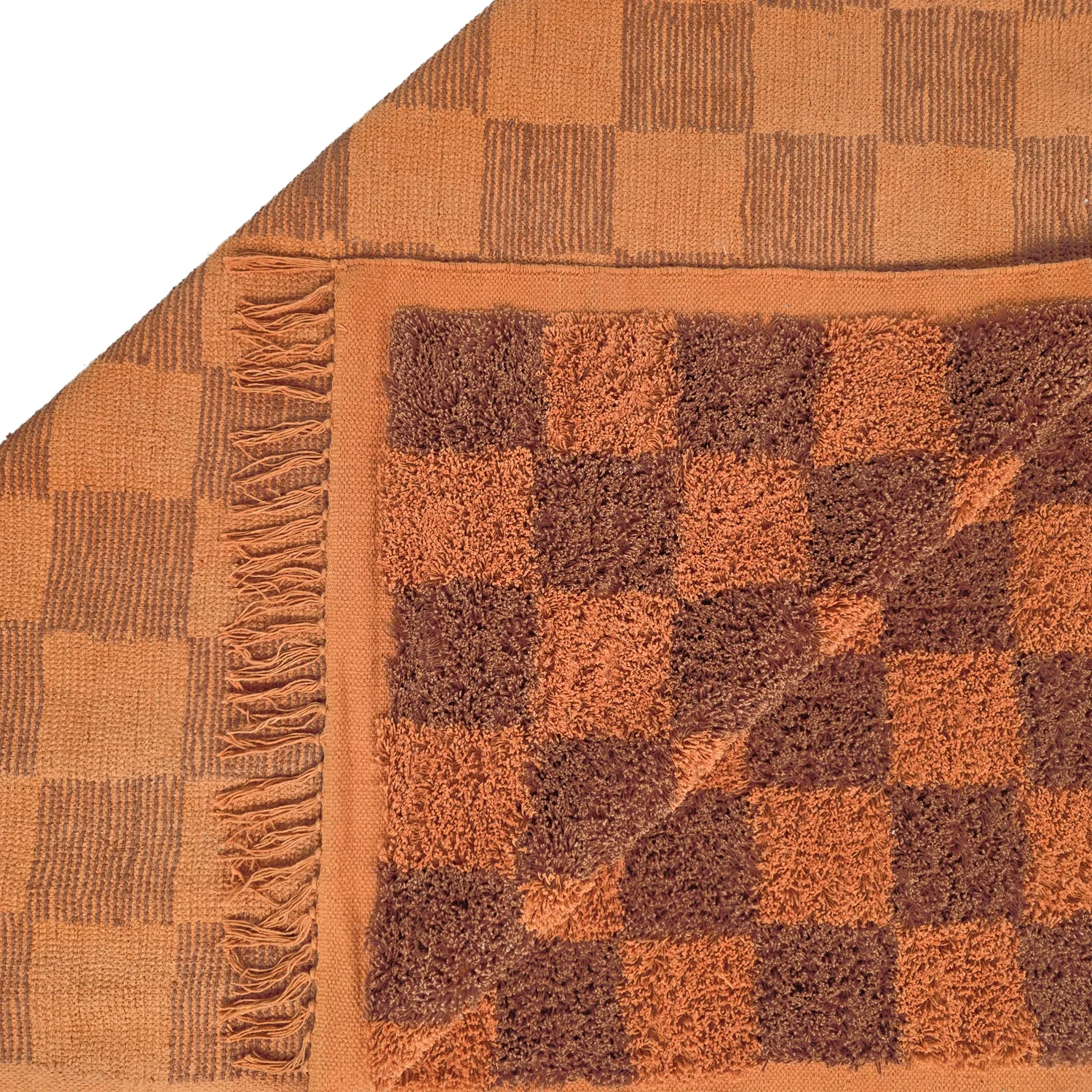 Shaggy rugs - Elsey Natural Cotton Shaggy (orange/red)