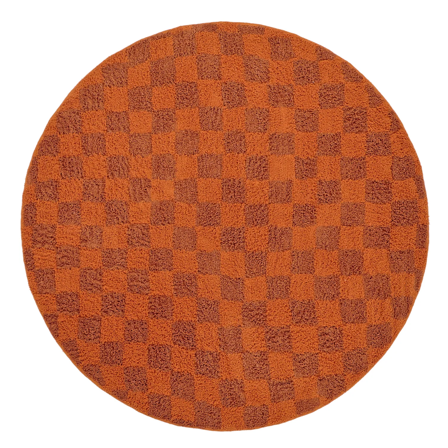 Round rug - Elsey Natural Cotton Shaggy (orange/red)