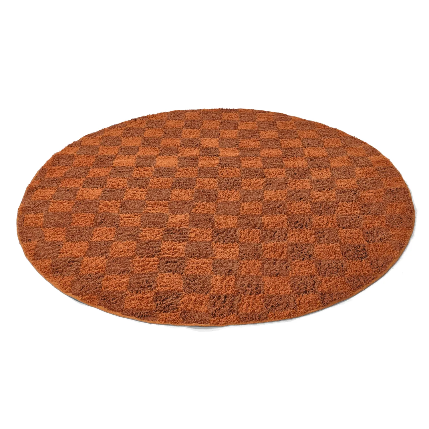 Round rug - Elsey Natural Cotton Shaggy (orange/red)