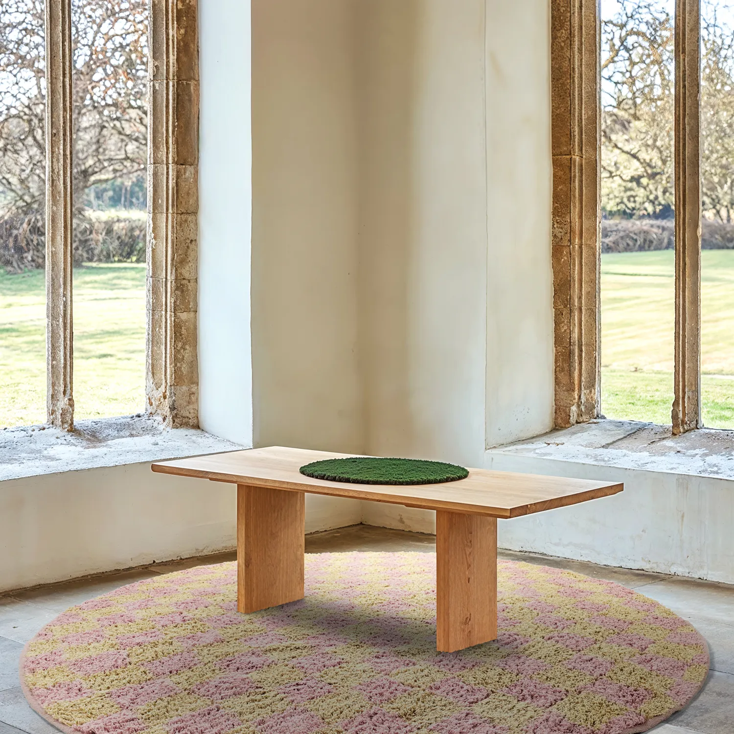 Round rug - Elsey Natural Cotton Shaggy (pink/orange)