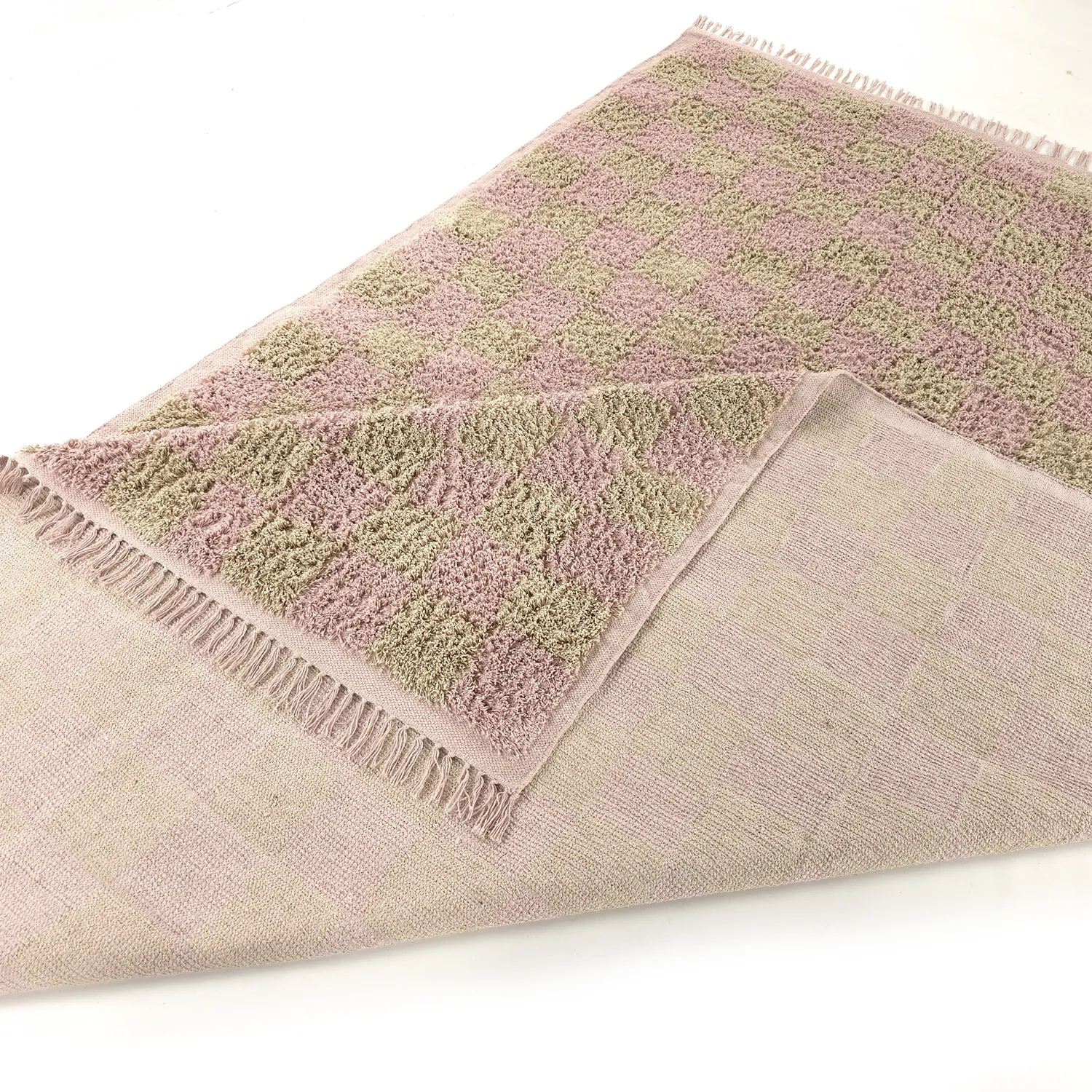Shaggy rugs - Elsey Natural Cotton Shaggy (pink/orange)