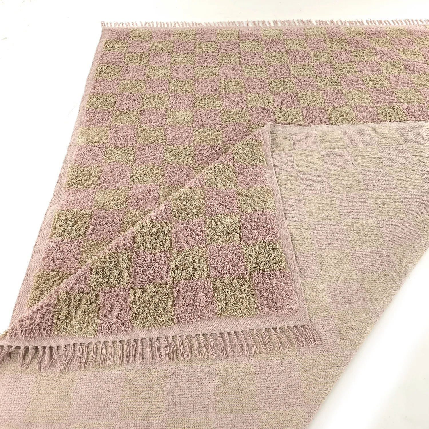 Shaggy rugs - Elsey Natural Cotton Shaggy (pink/orange)