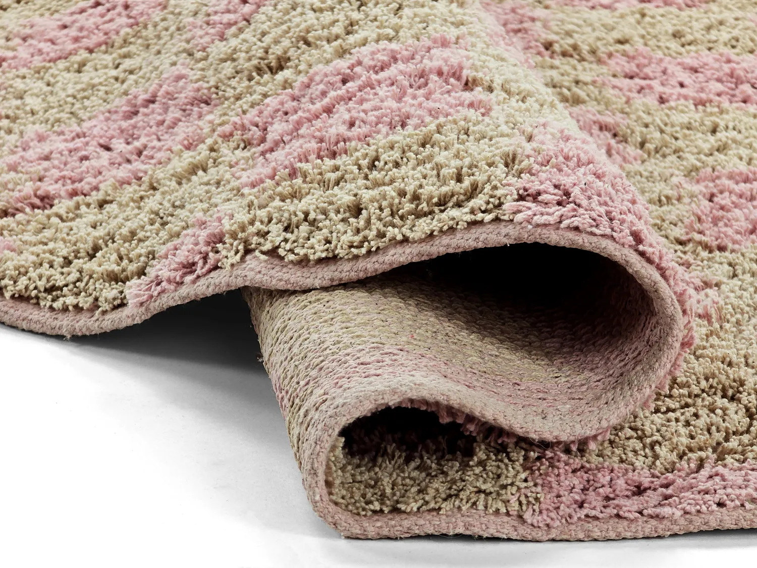 Round rug - Elsey Natural Cotton Shaggy (pink/orange)