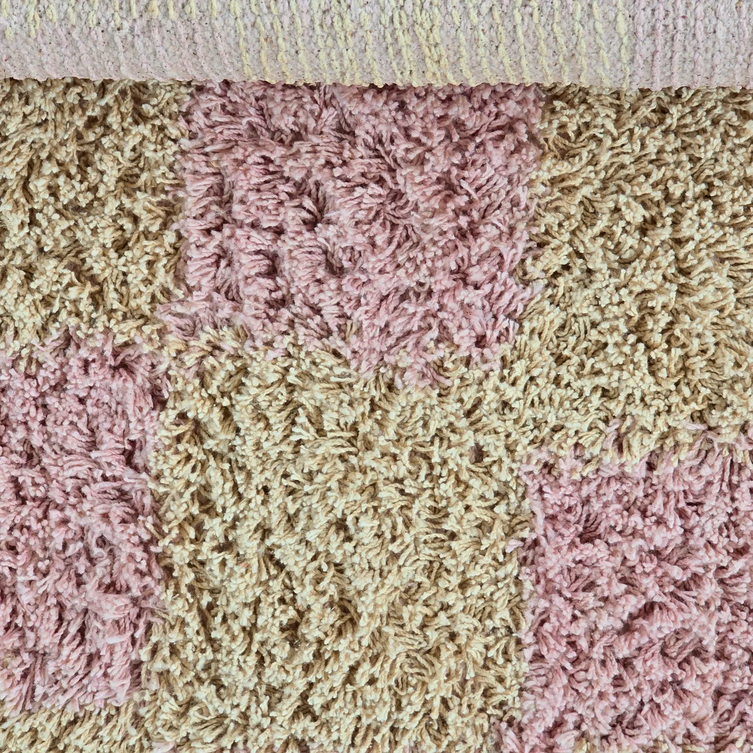 Round rug - Elsey Natural Cotton Shaggy (pink/orange)