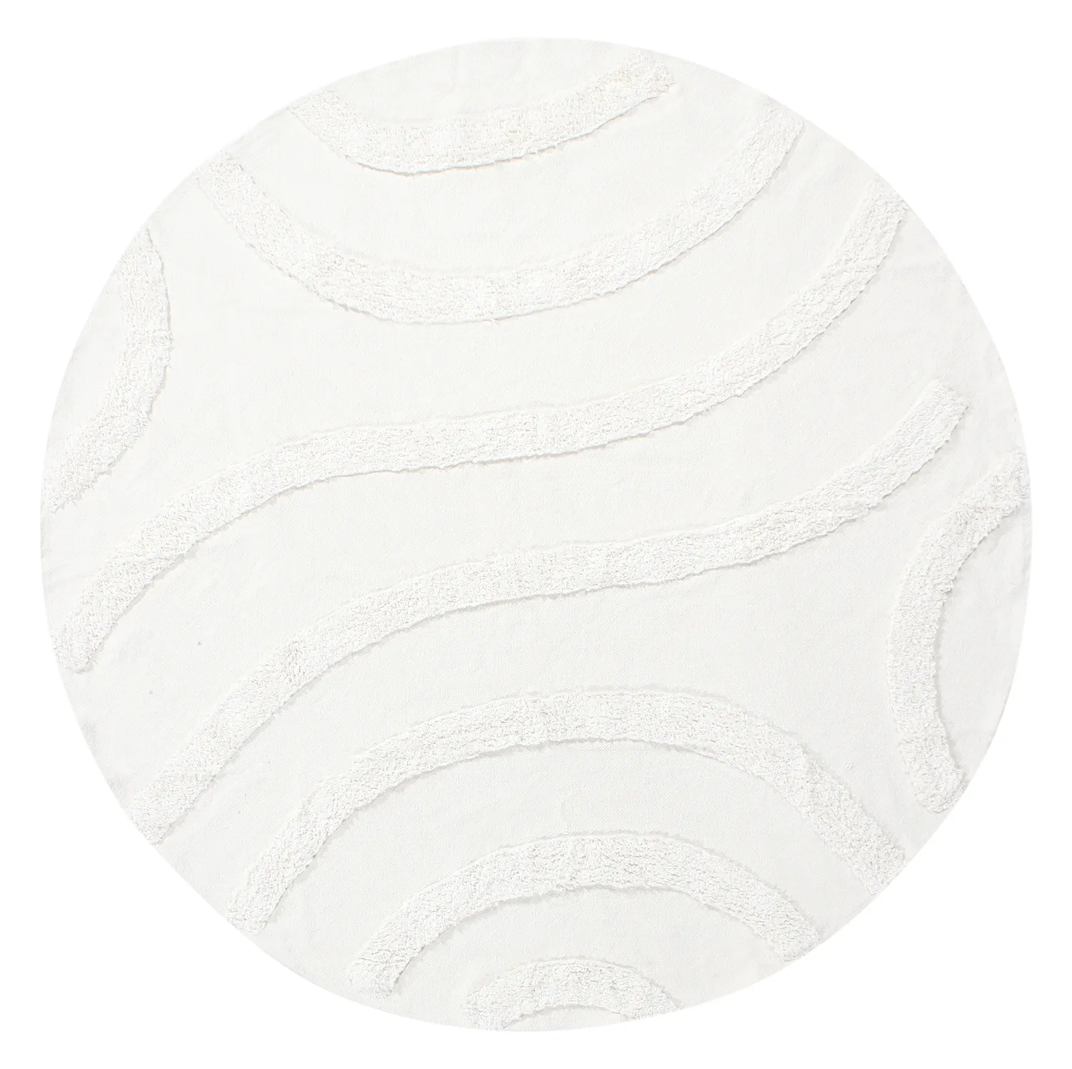Round rug - Emilia Natural Cotton Shaggy (offwhite)