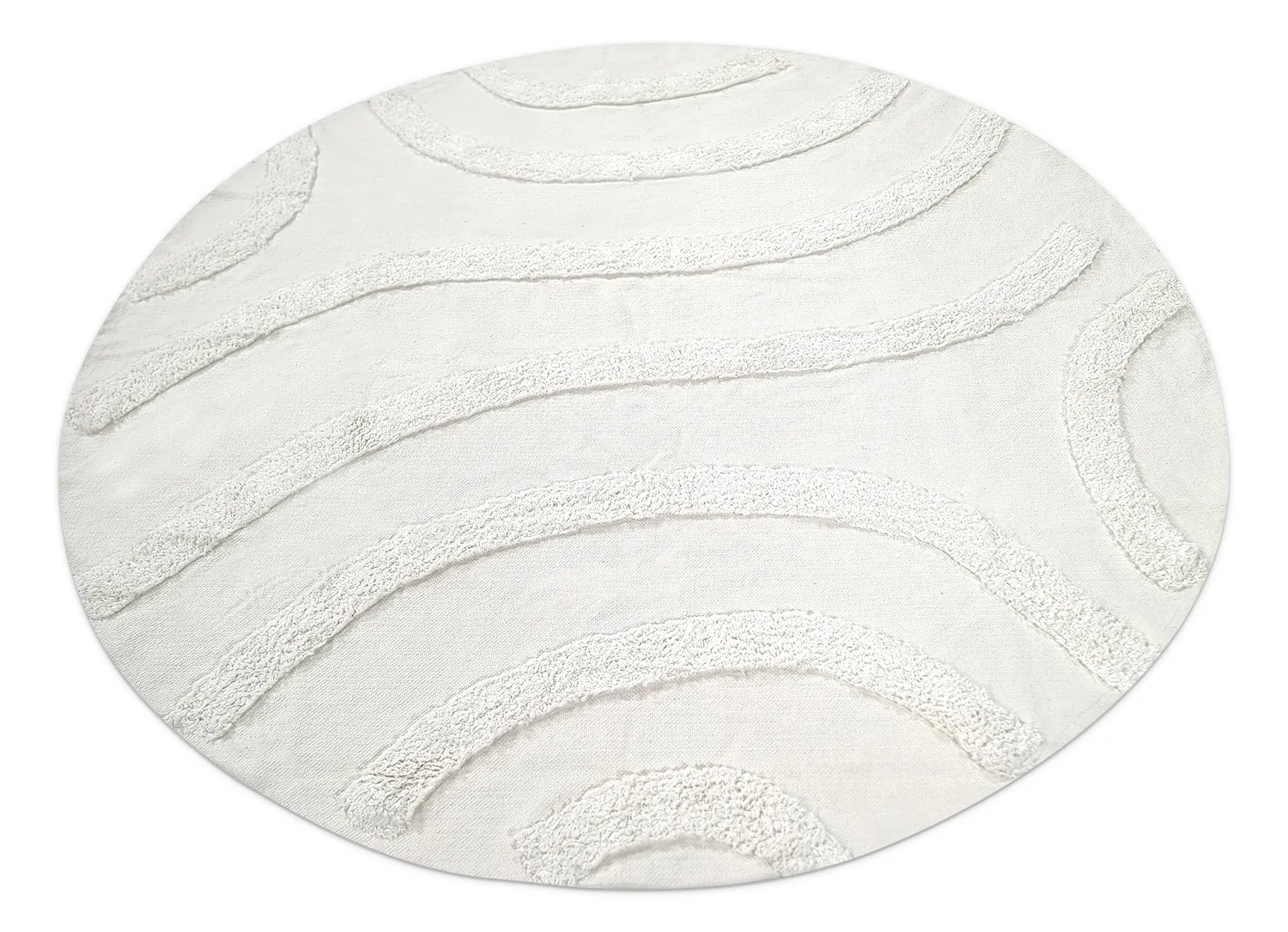 Round rug - Emilia Natural Cotton Shaggy (offwhite)