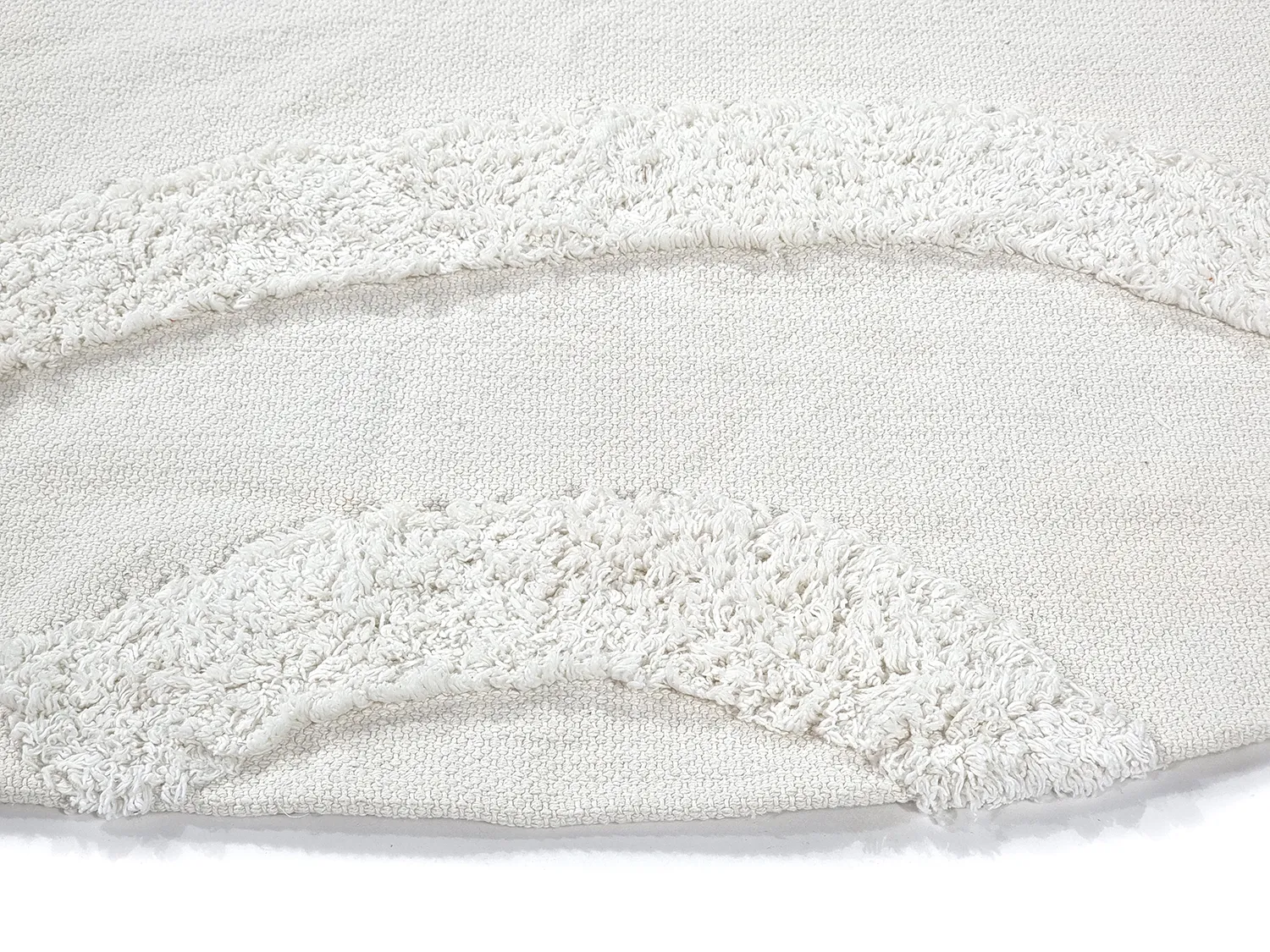 Round rug - Emilia Natural Cotton Shaggy (offwhite)