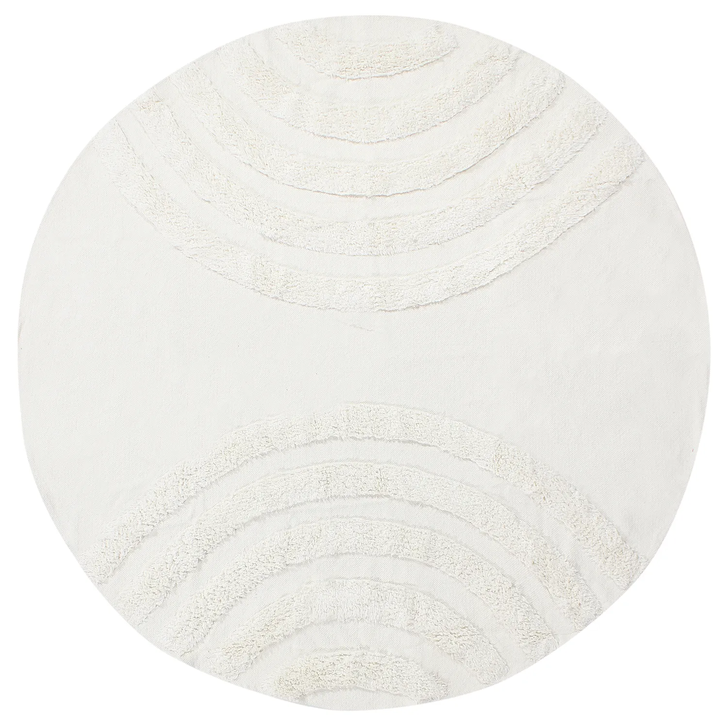 Round rug - Everly Natural Cotton Shaggy (offwhite)