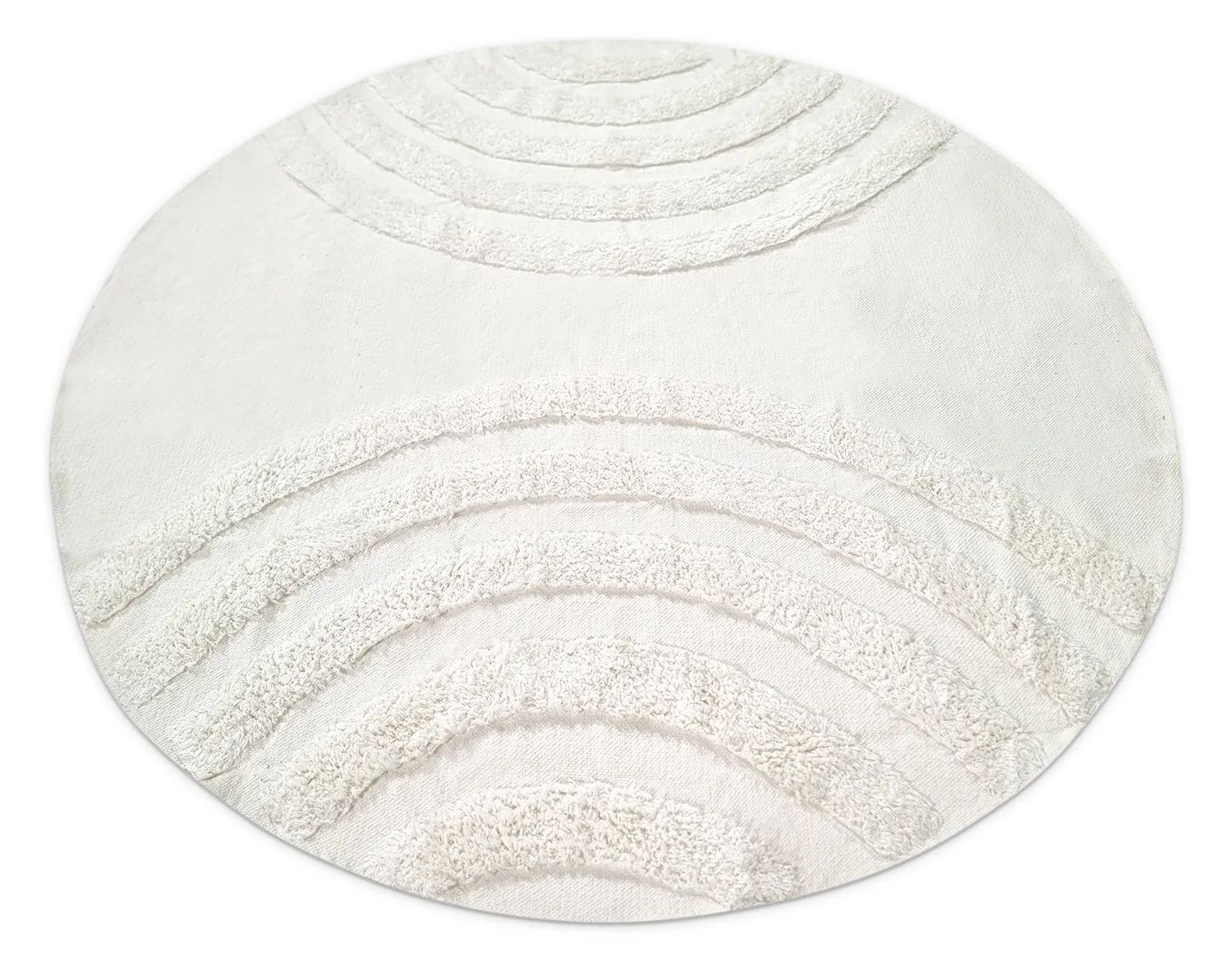 Round rug - Everly Natural Cotton Shaggy (offwhite)