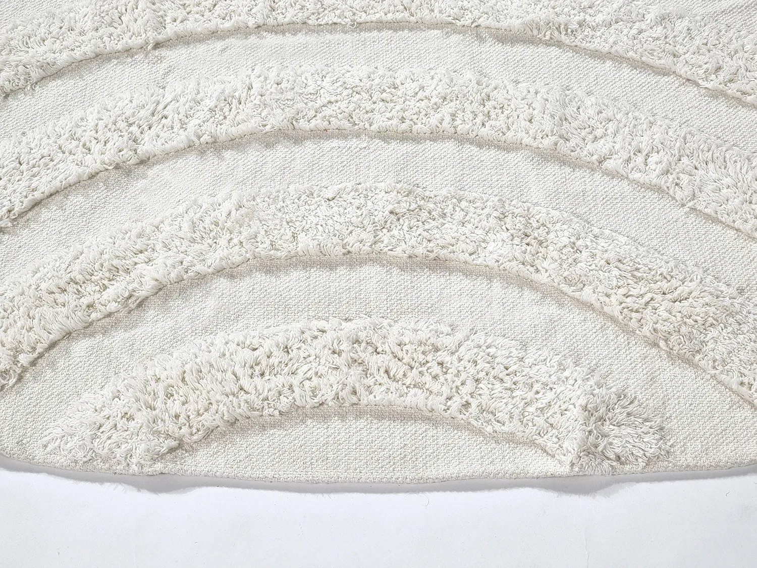 Round rug - Everly Natural Cotton Shaggy (offwhite)