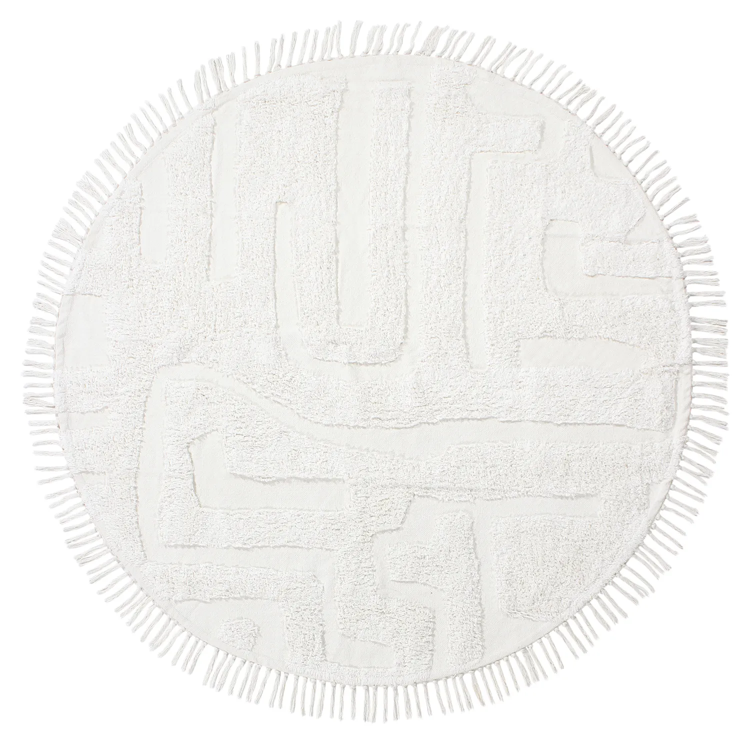 Round rug - Fallon Natural Cotton Shaggy (offwhite)
