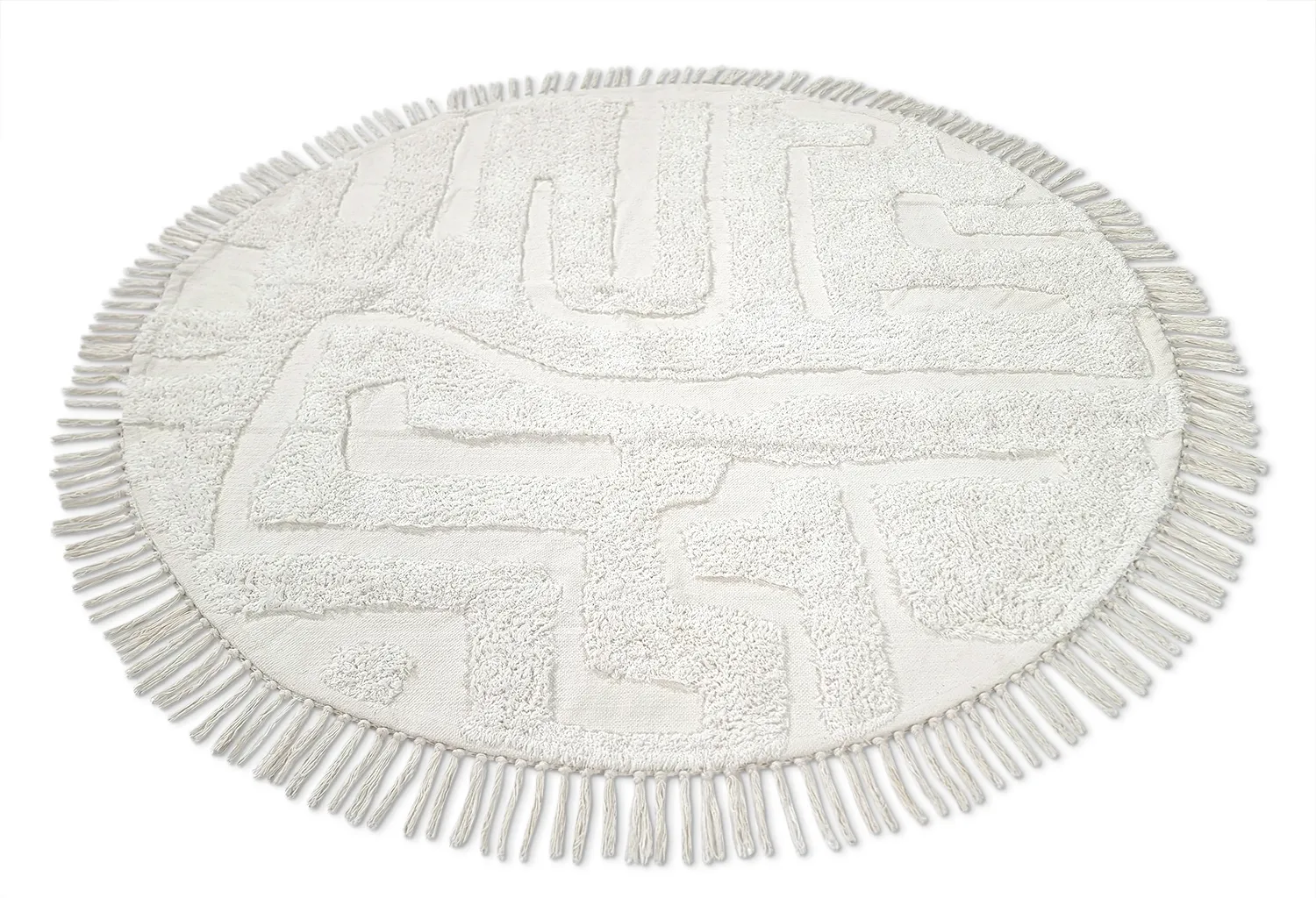 Round rug - Fallon Natural Cotton Shaggy (offwhite)