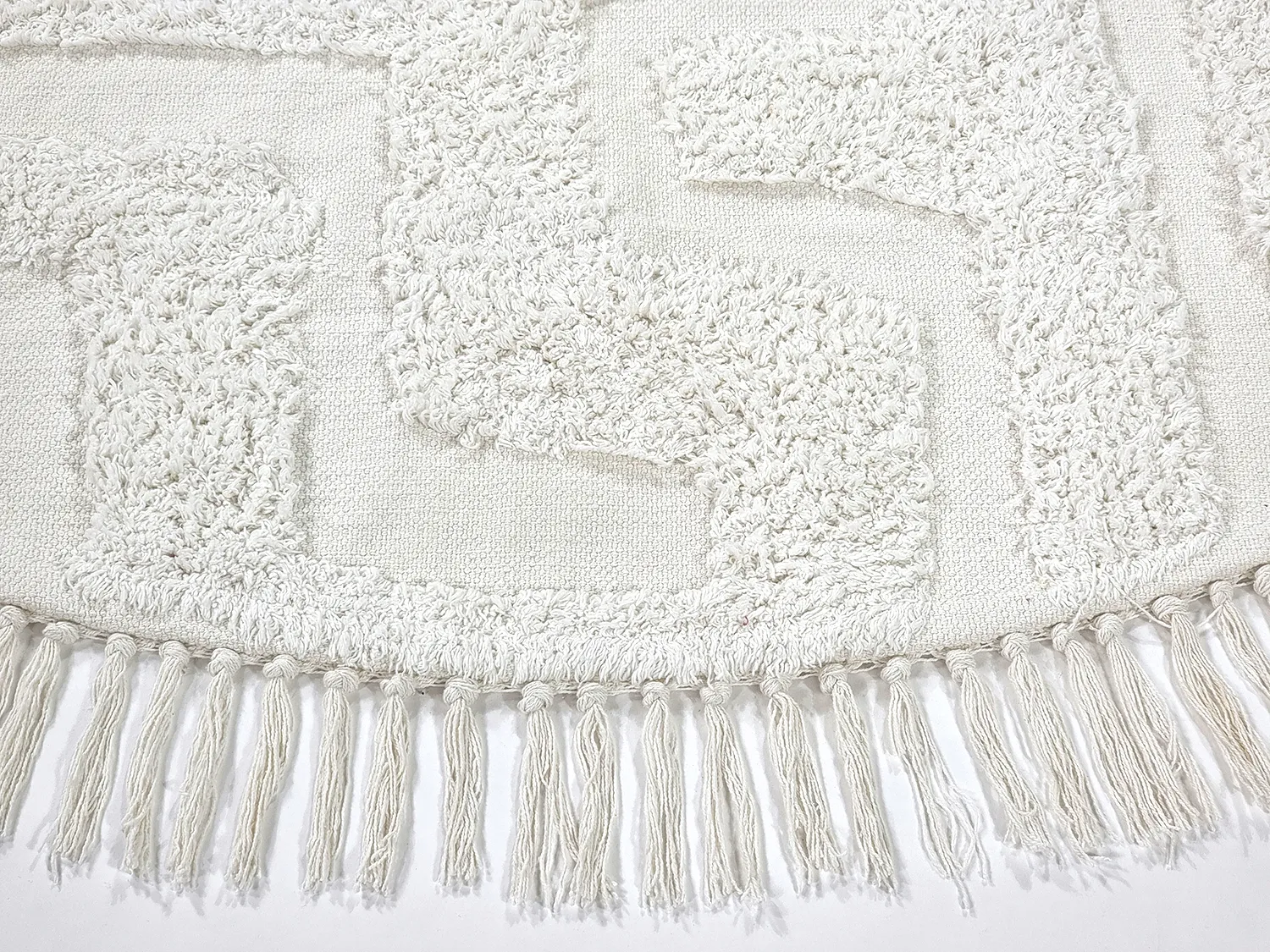 Round rug - Fallon Natural Cotton Shaggy (offwhite)