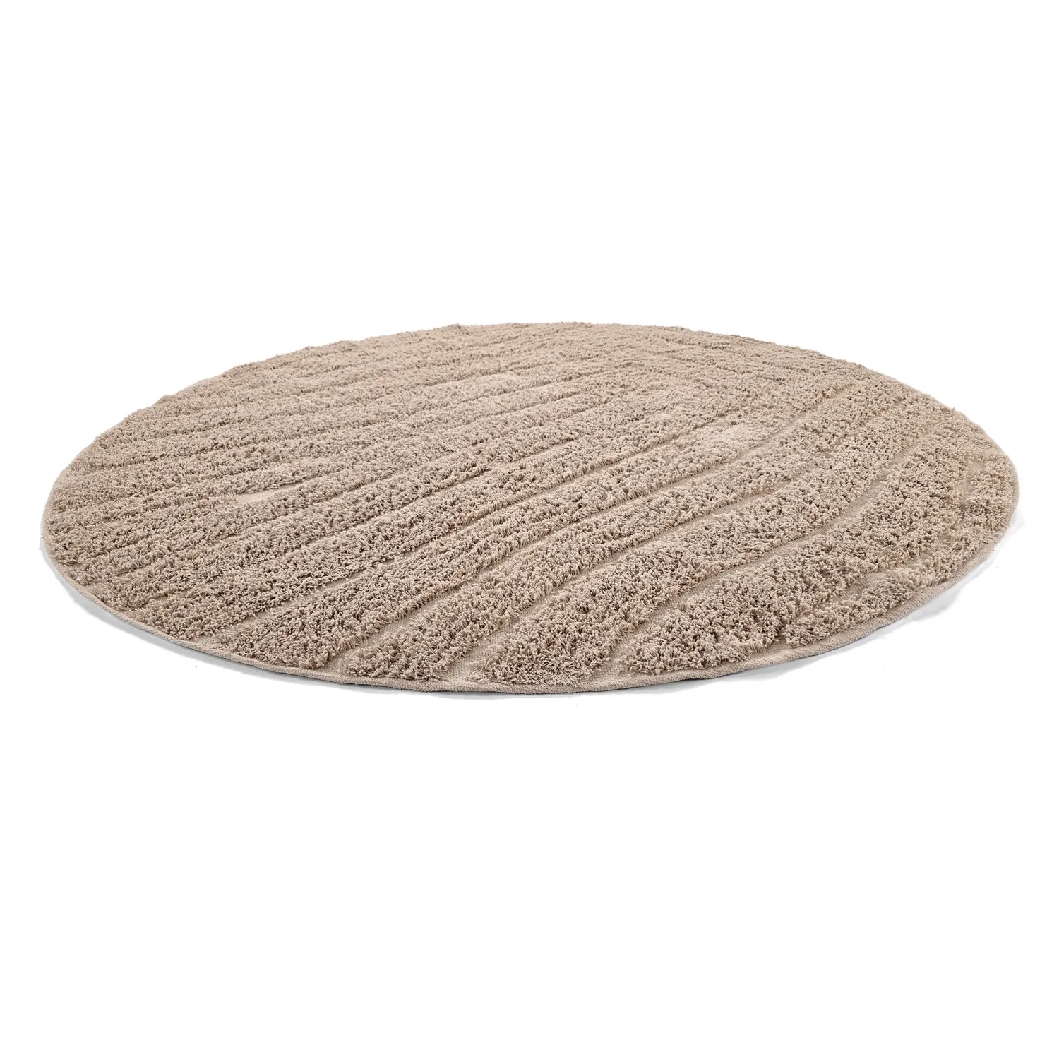 Round rug - Farley Natural Cotton Shaggy (beige)