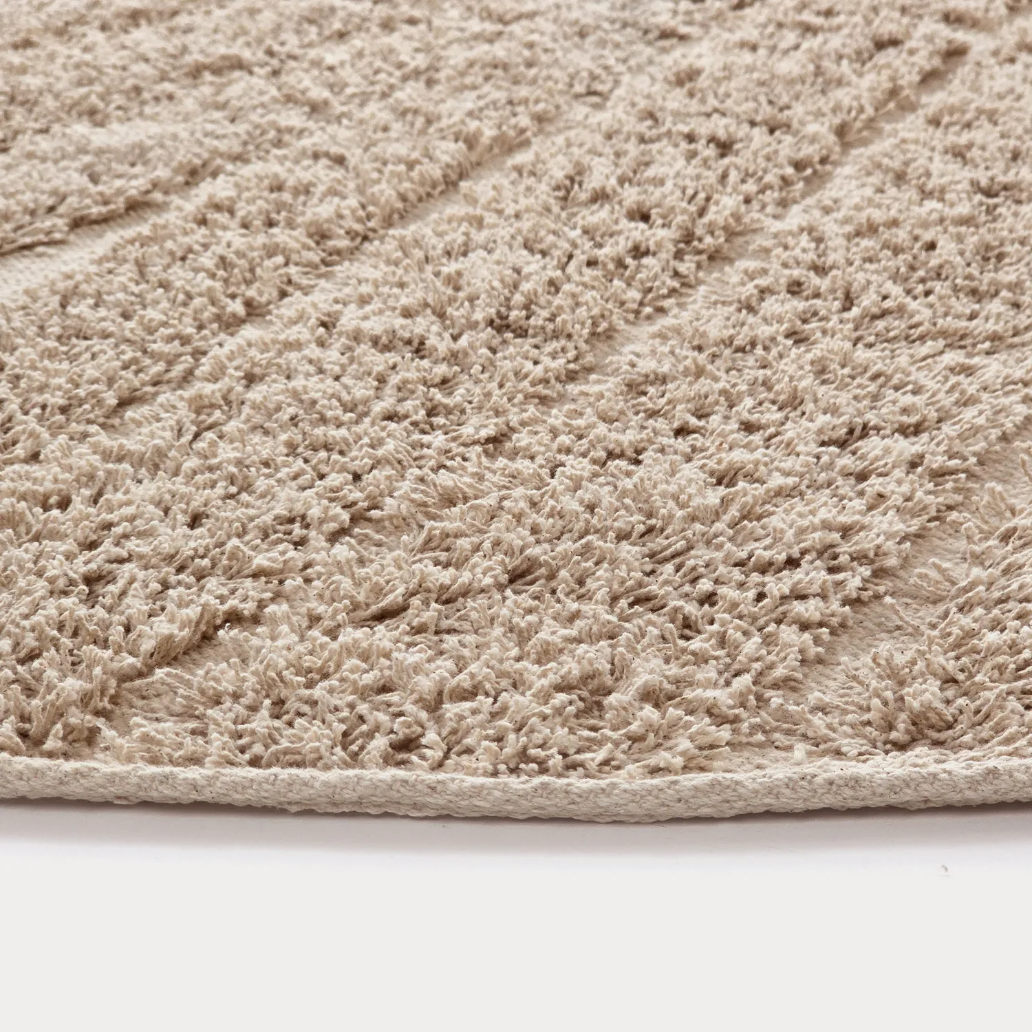 Round rug - Farley Natural Cotton Shaggy (beige)