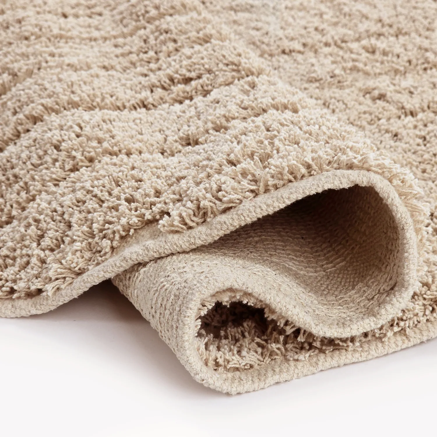Round rug - Farley Natural Cotton Shaggy (beige)
