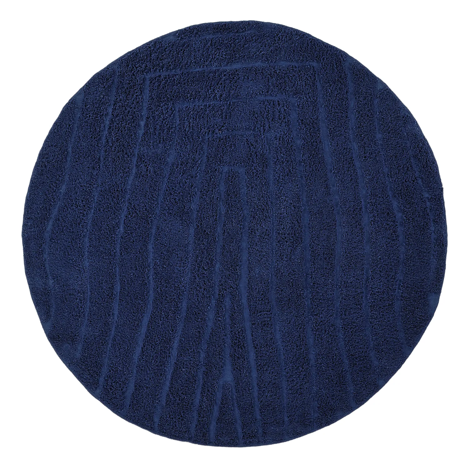 Round rug - Farley Natural Cotton Shaggy (blue)