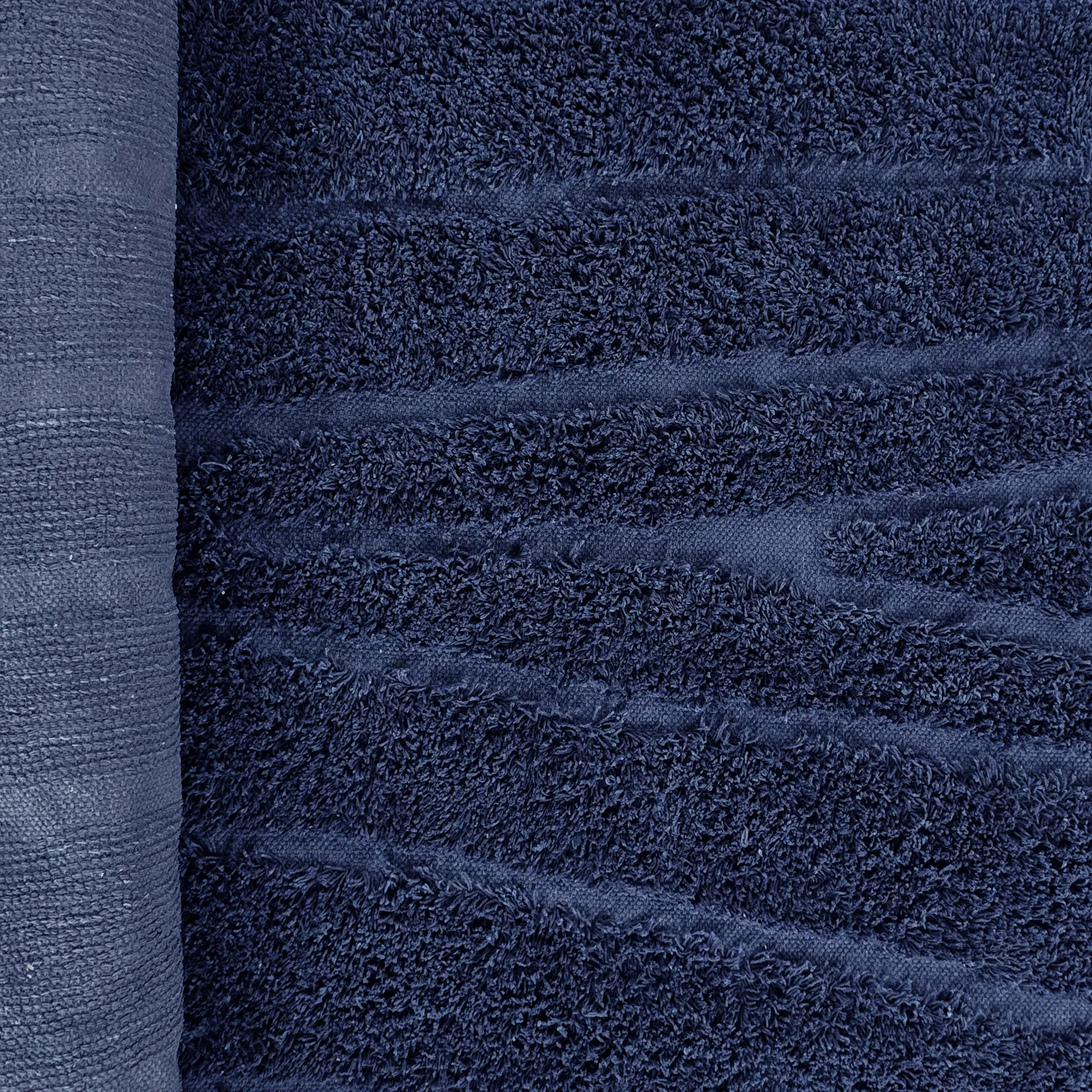 Round rug - Farley Natural Cotton Shaggy (blue)