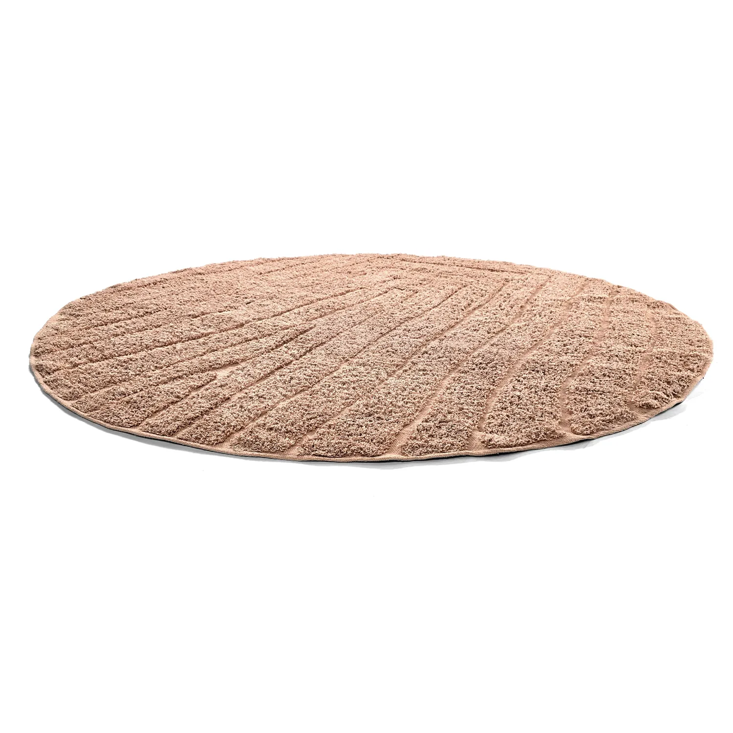 Round rug - Farley Natural Cotton Shaggy (pink)