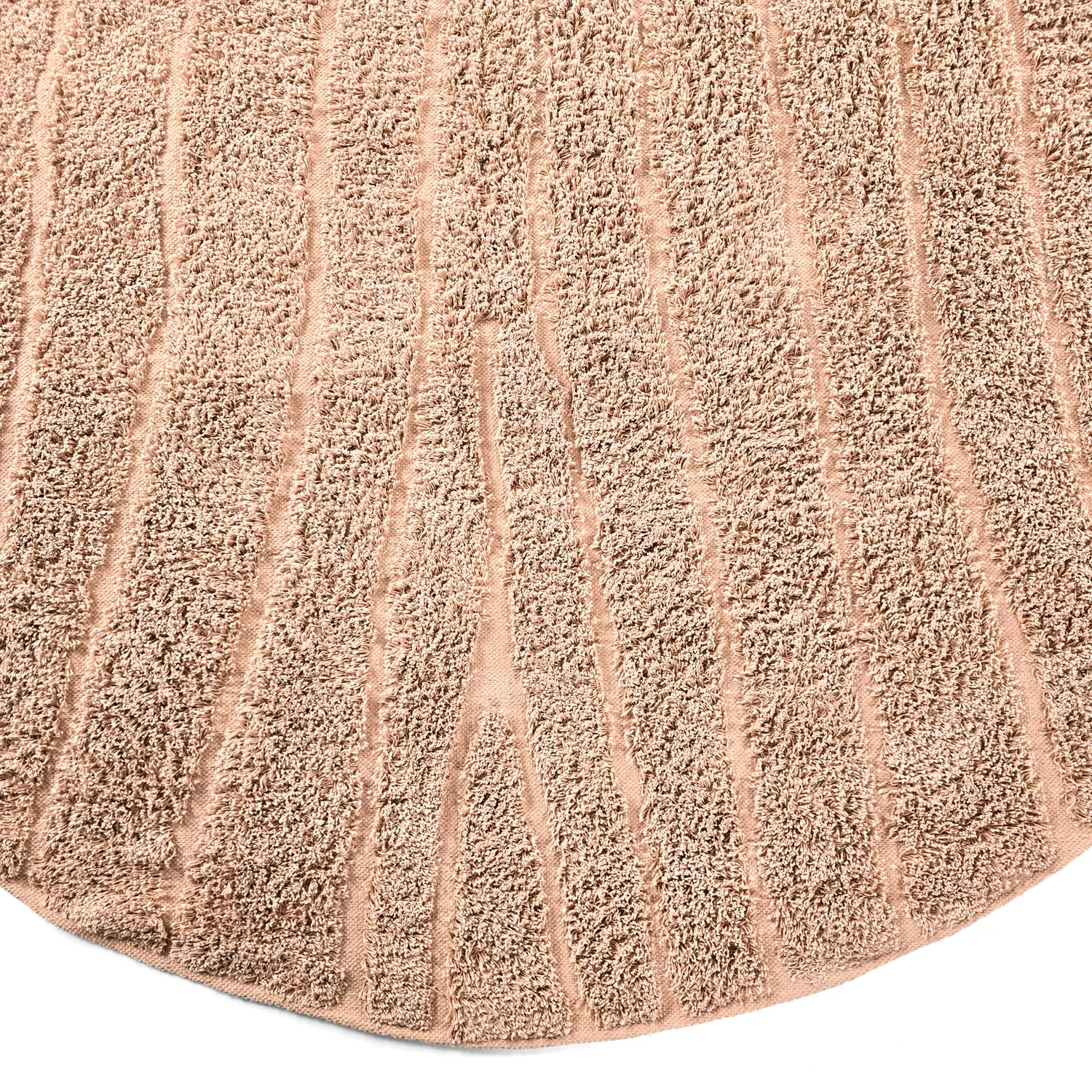 Round rug - Farley Natural Cotton Shaggy (pink)