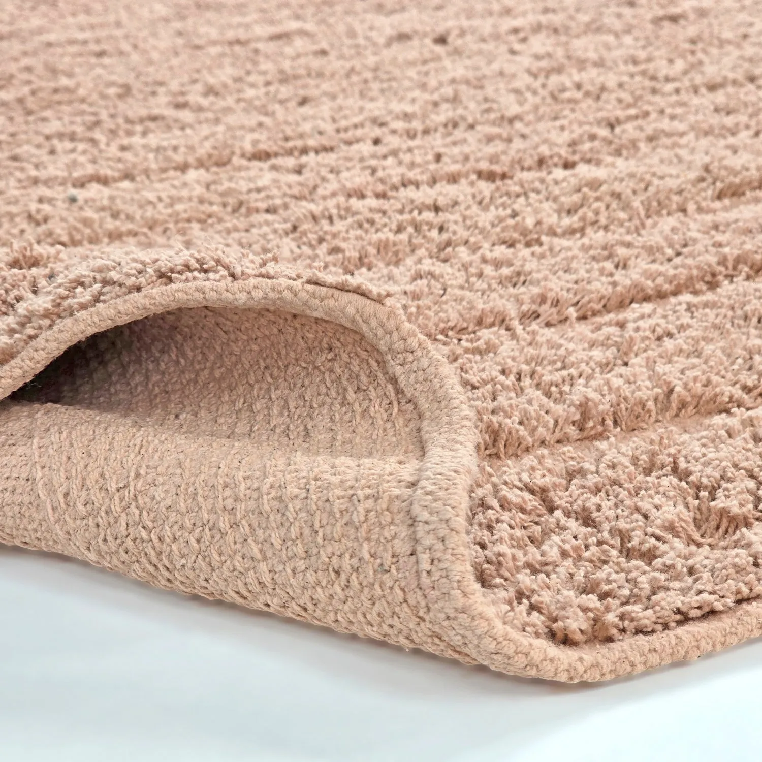 Round rug - Farley Natural Cotton Shaggy (pink)