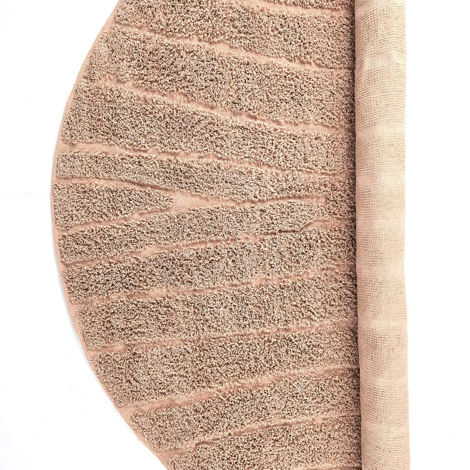 Round rug - Farley Natural Cotton Shaggy (pink)