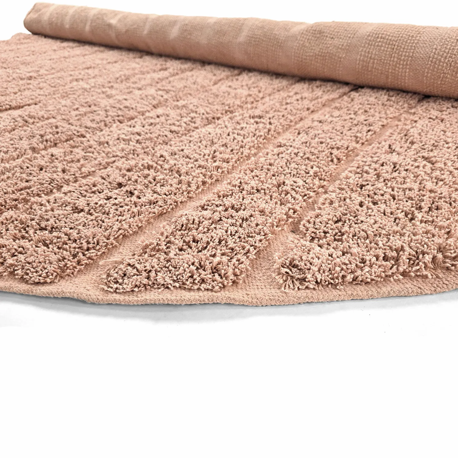 Round rug - Farley Natural Cotton Shaggy (pink)