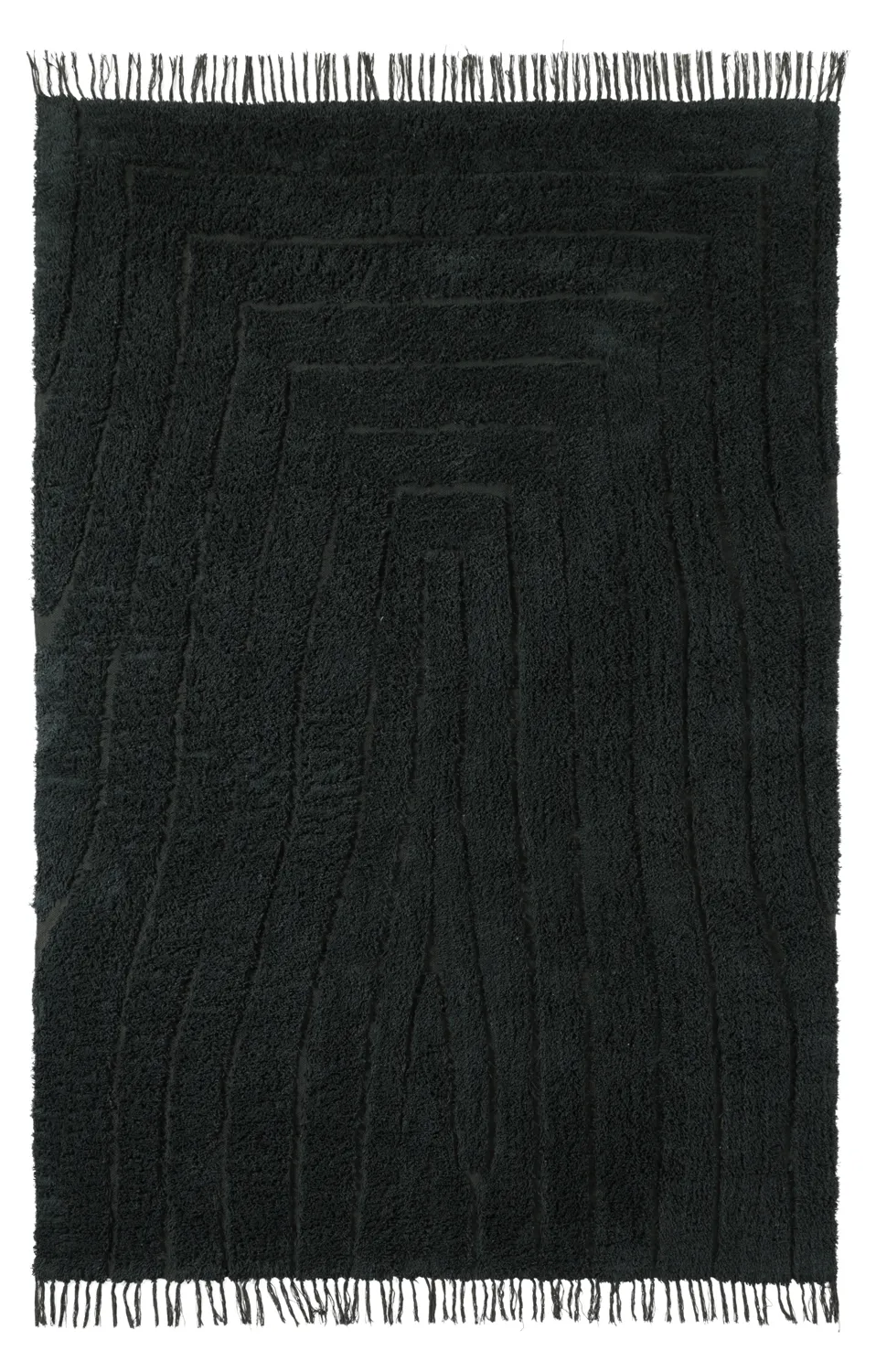 Shaggy rugs - Farley Natural Cotton Shaggy (black)