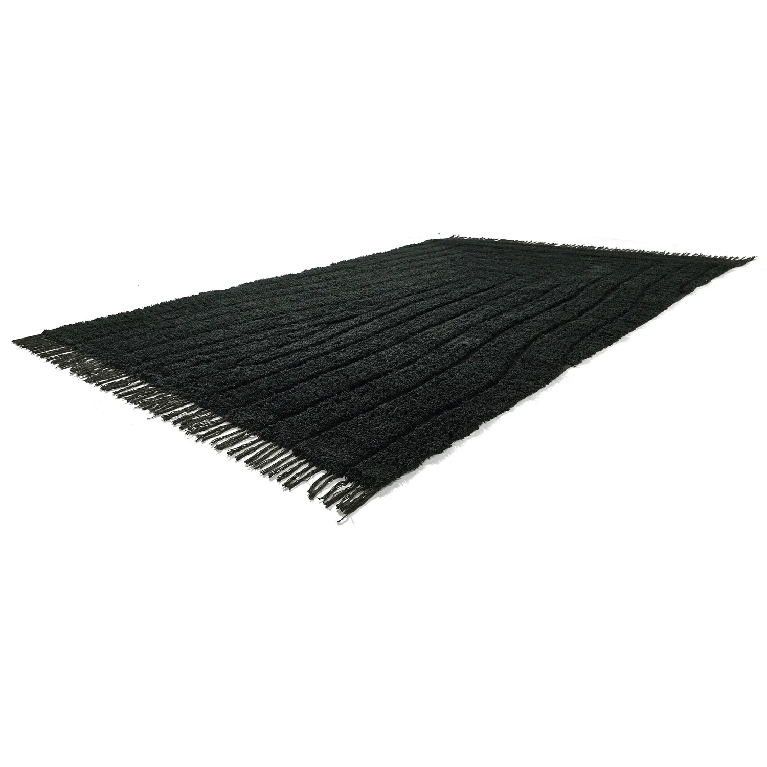 Shaggy rugs - Farley Natural Cotton Shaggy (black)