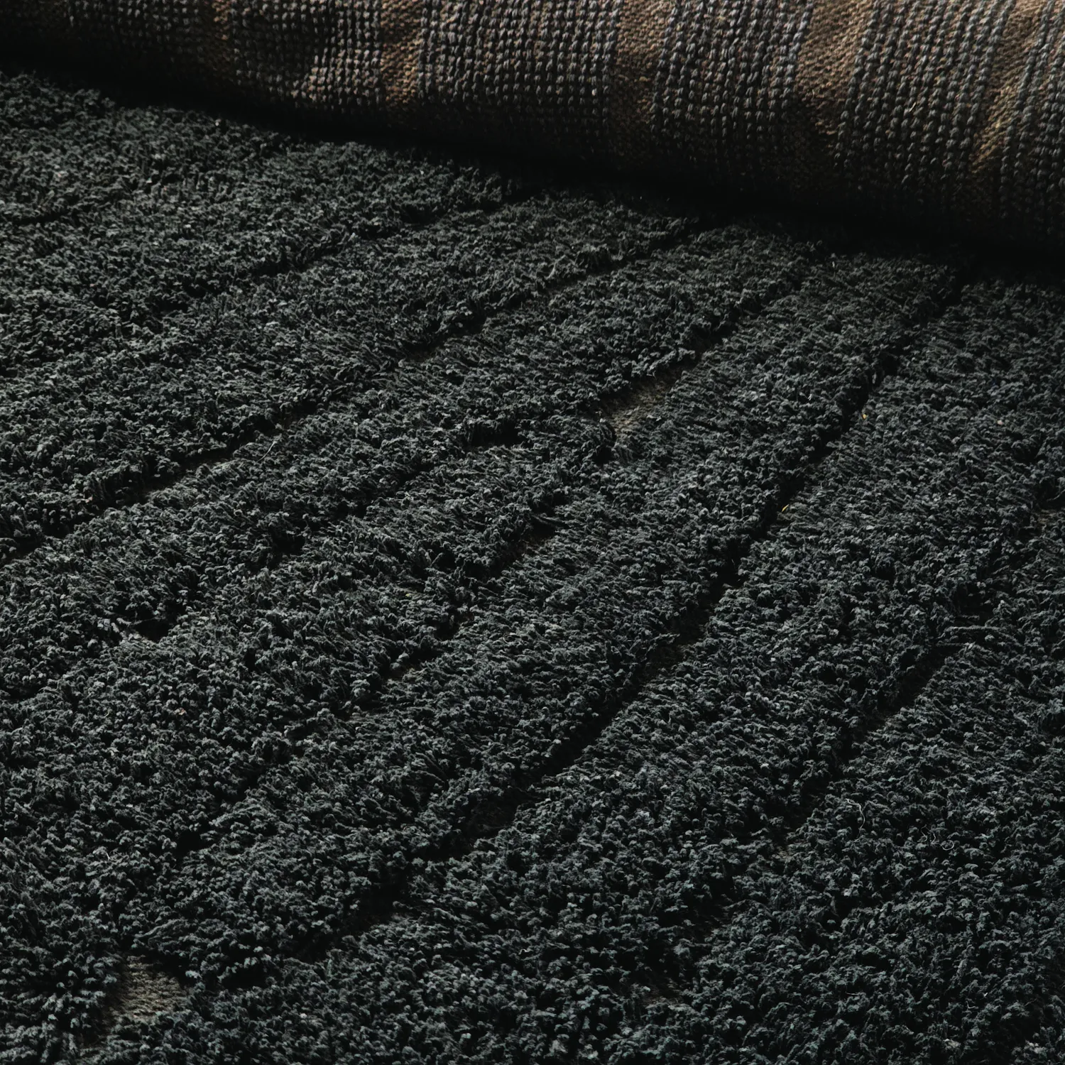Shaggy rugs - Farley Natural Cotton Shaggy (black)