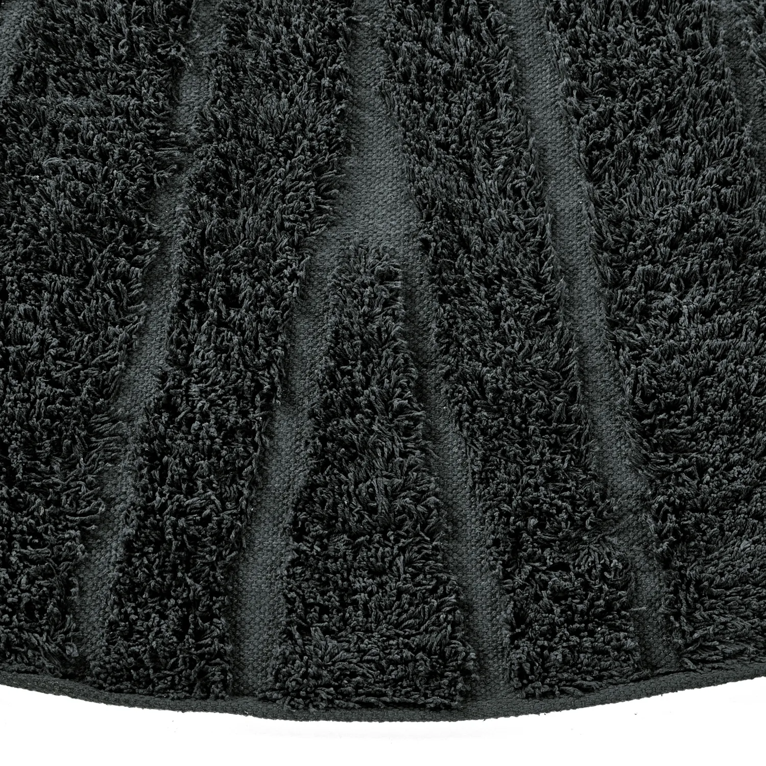 Round rug - Farley Natural Cotton Shaggy (black)