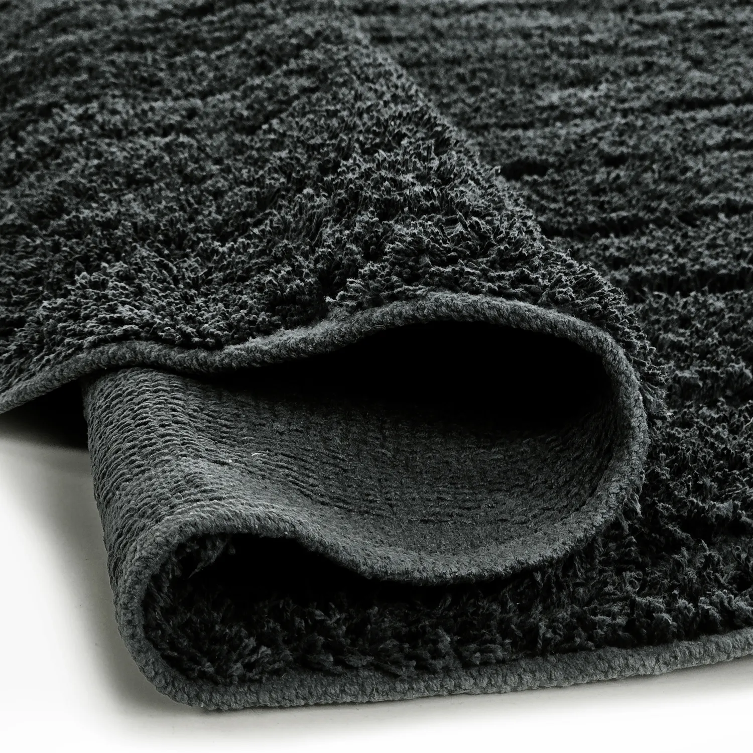 Round rug - Farley Natural Cotton Shaggy (black)