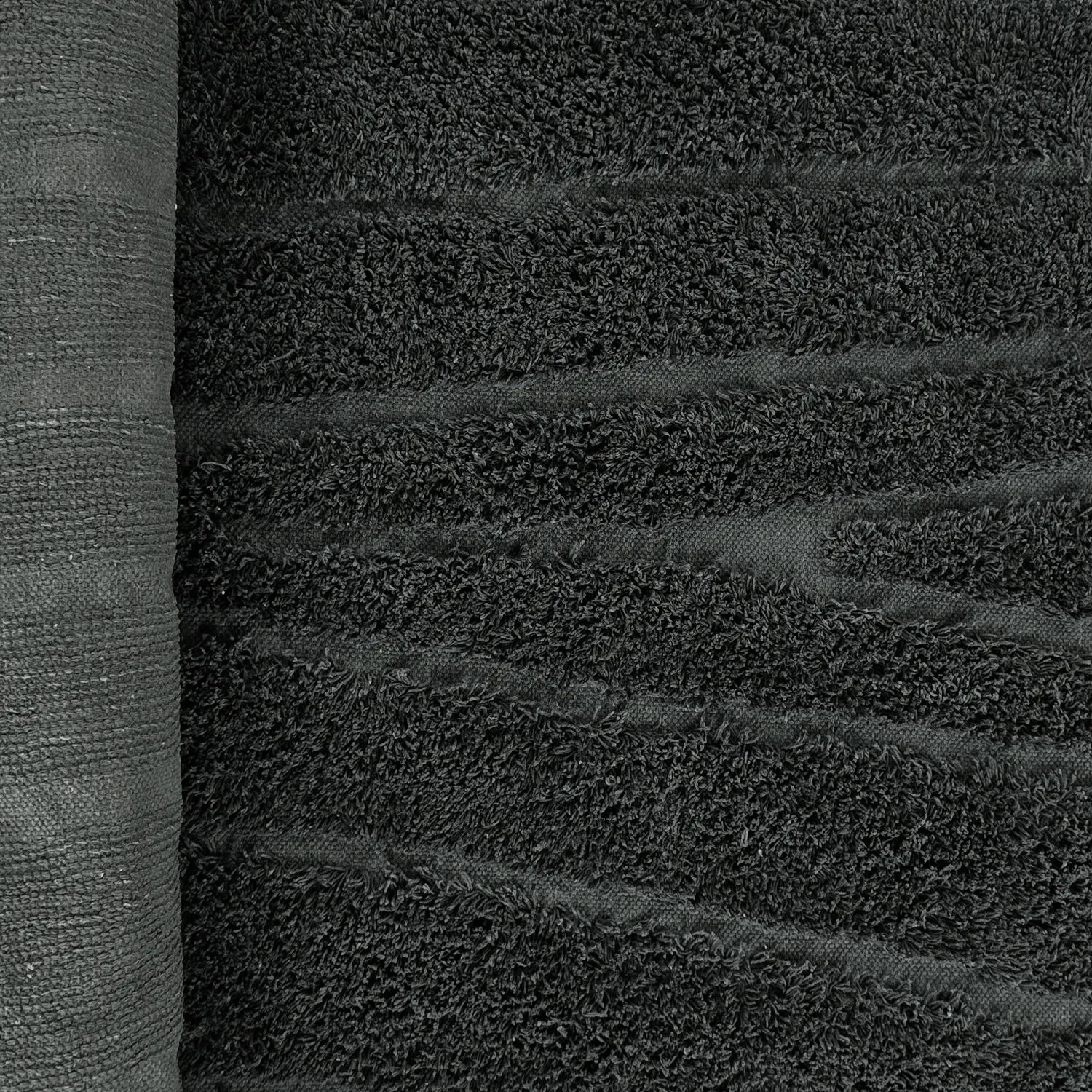 Round rug - Farley Natural Cotton Shaggy (black)