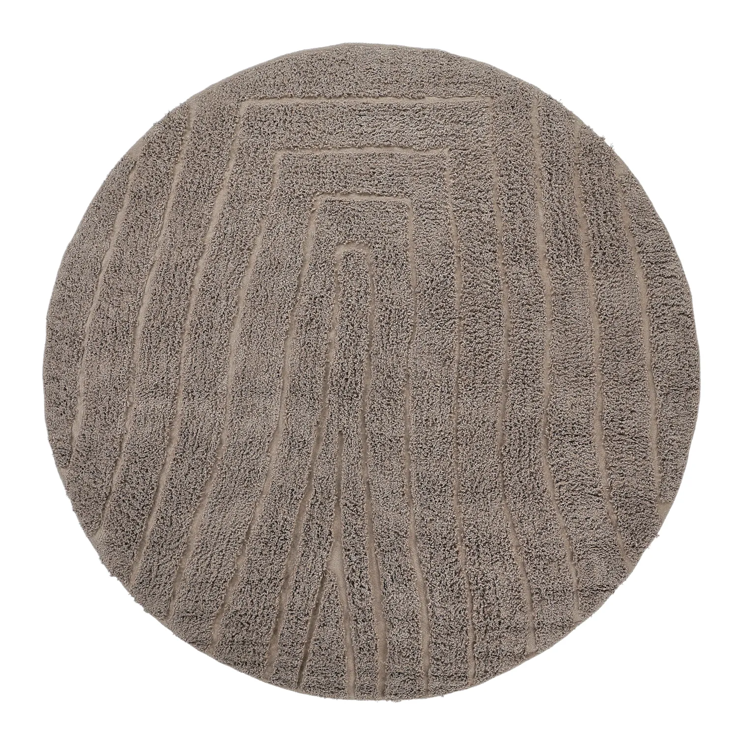 Round rug - Farley Natural Cotton Shaggy (taupe)