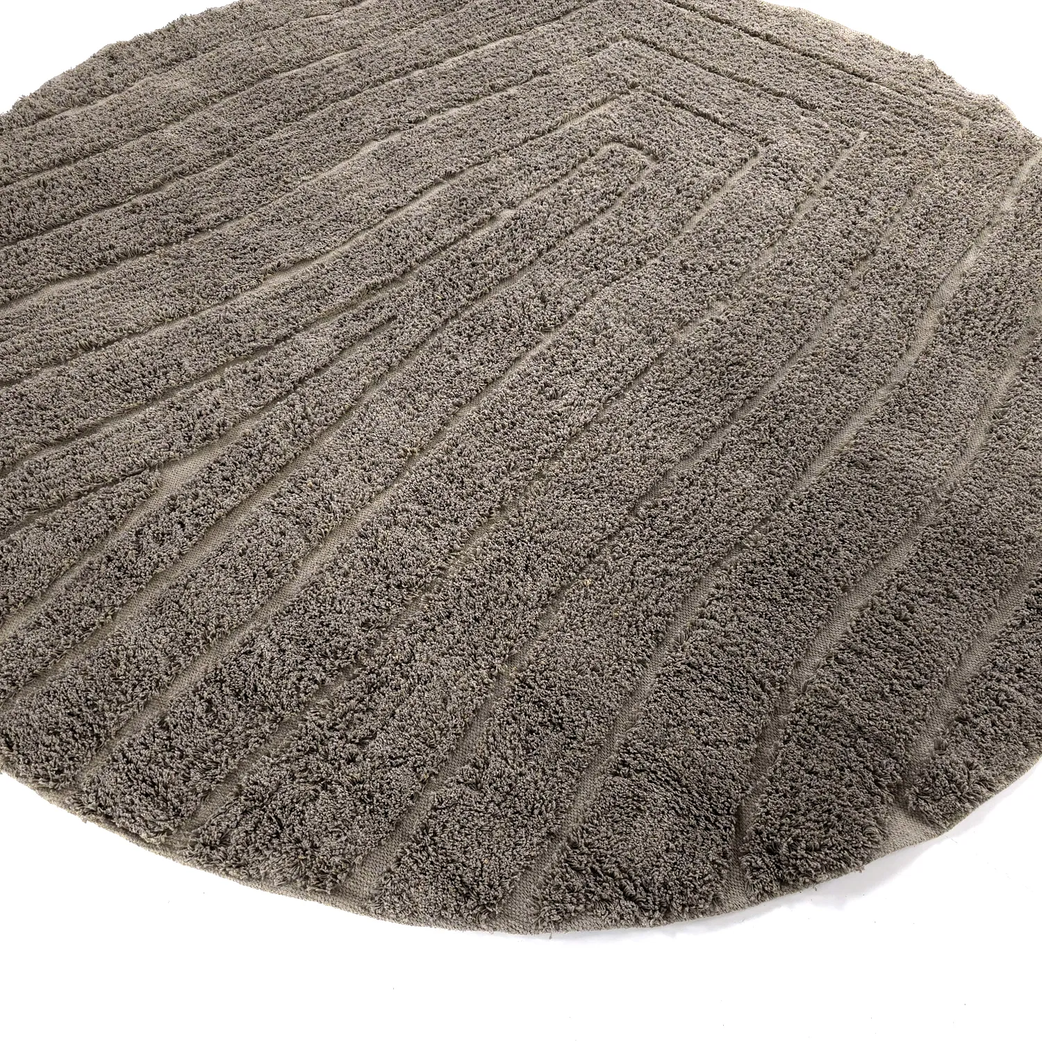 Round rug - Farley Natural Cotton Shaggy (taupe)