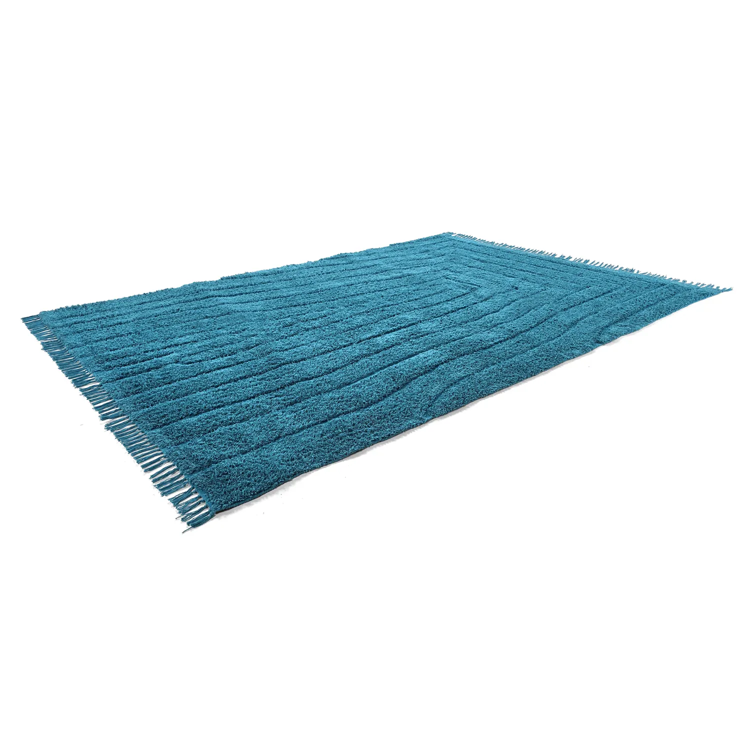 Shaggy rugs - Farley Natural Cotton Shaggy (turquoise)