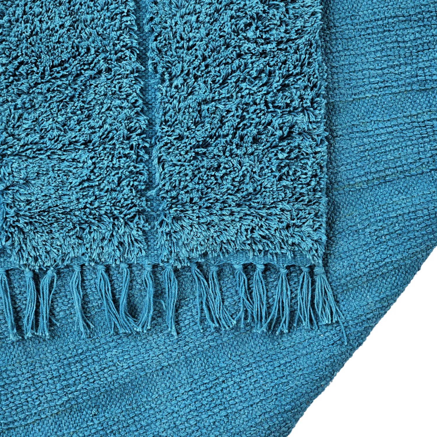Shaggy rugs - Farley Natural Cotton Shaggy (turquoise)