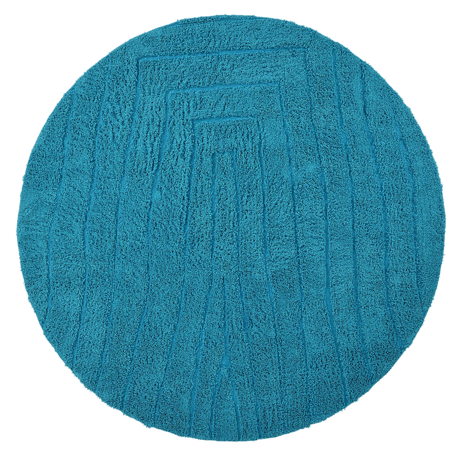 Round rug - Farley Natural Cotton Shaggy (turquoise)