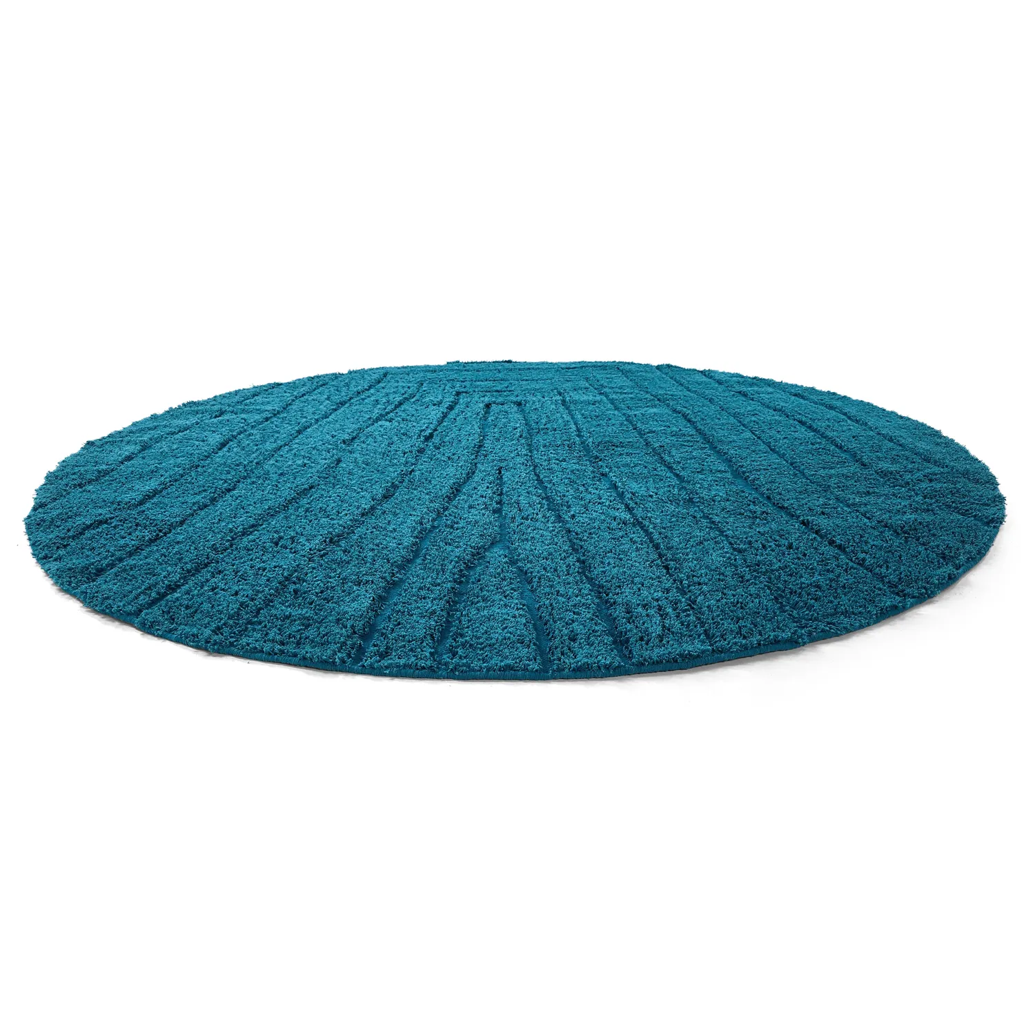Round rug - Farley Natural Cotton Shaggy (turquoise)