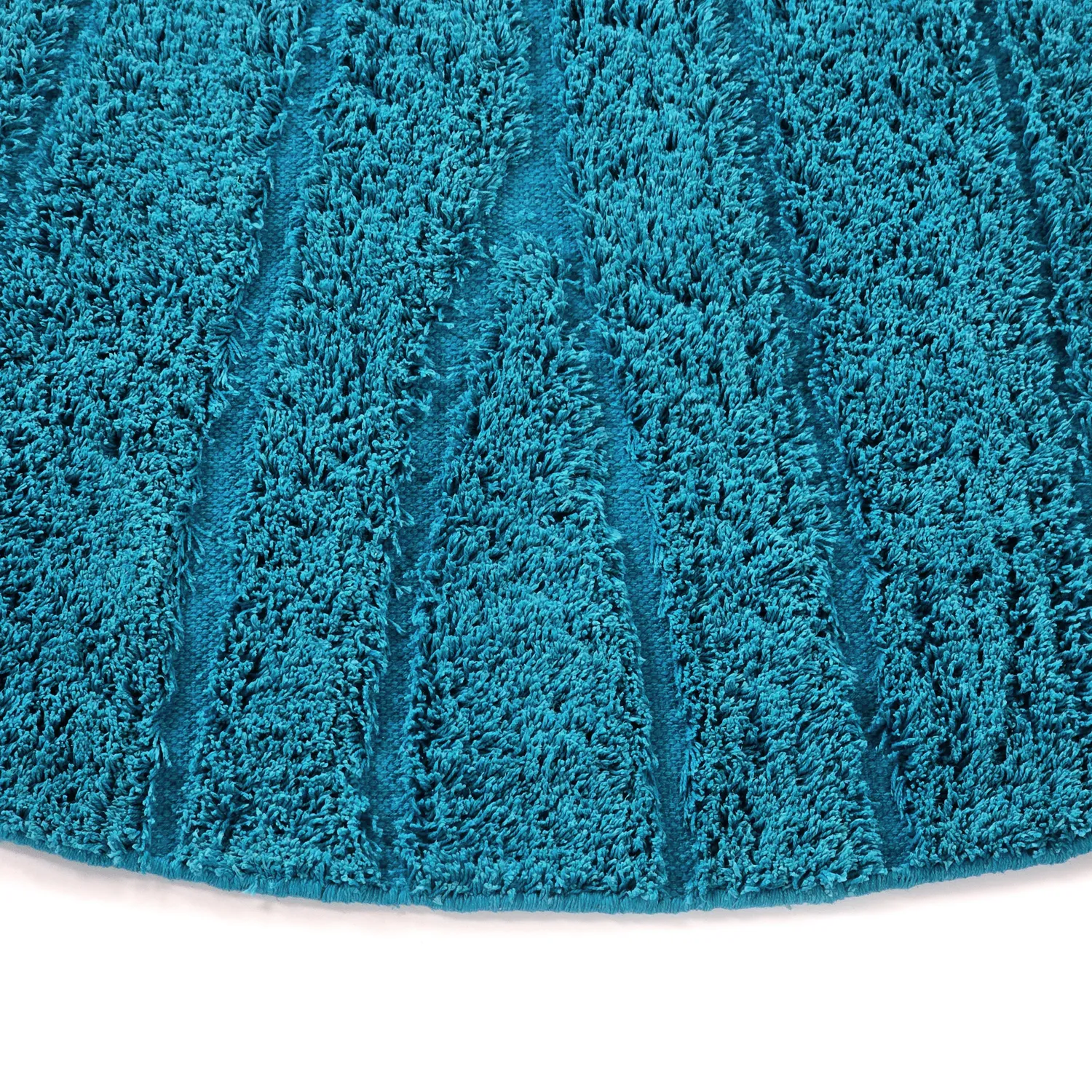 Round rug - Farley Natural Cotton Shaggy (turquoise)